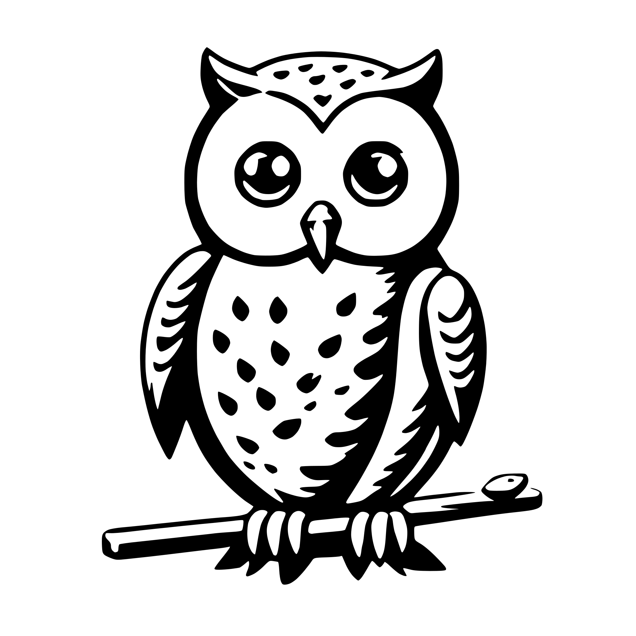 AI-generated SVG of a owl with oatmeal
