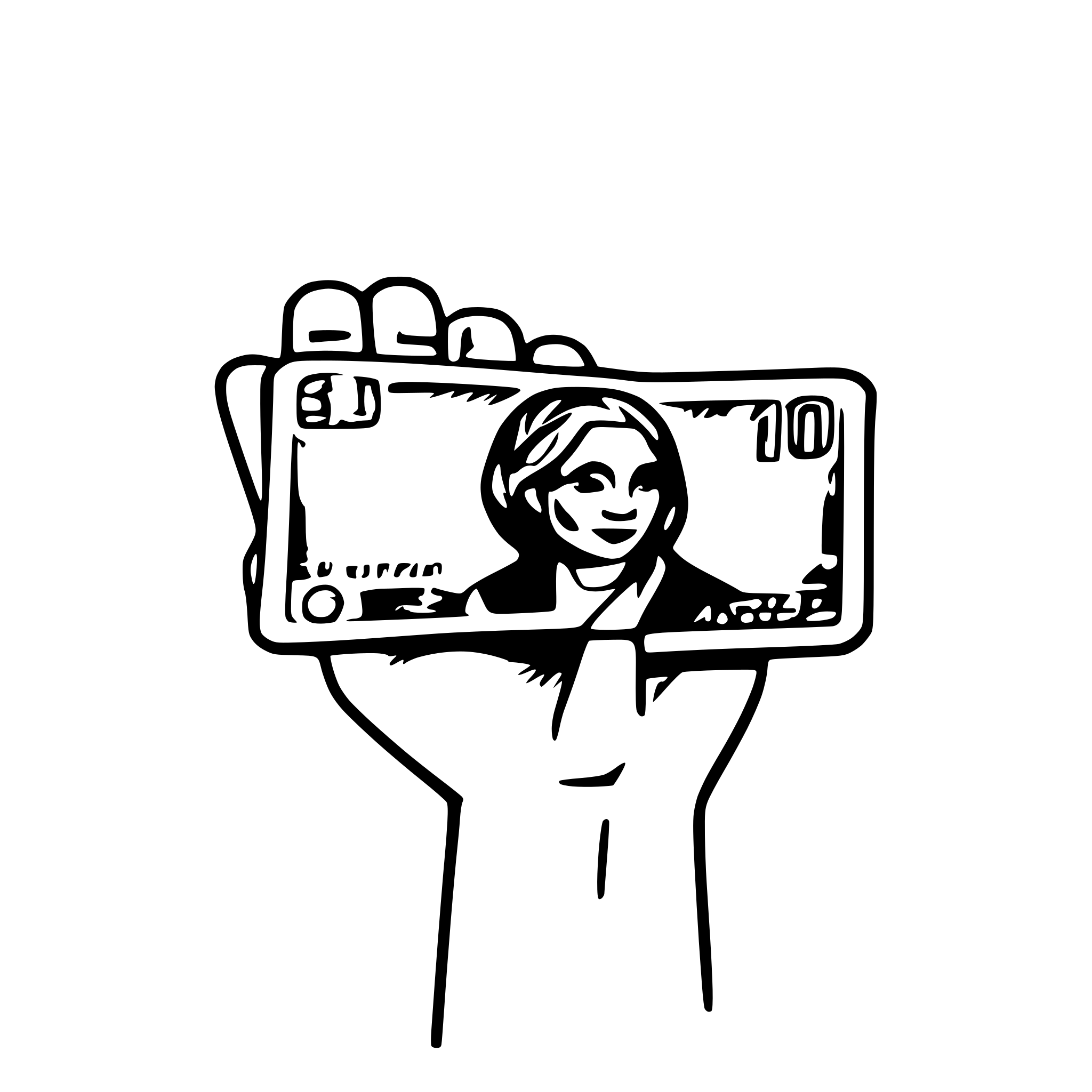 AI-generated SVG of 'money in hand'