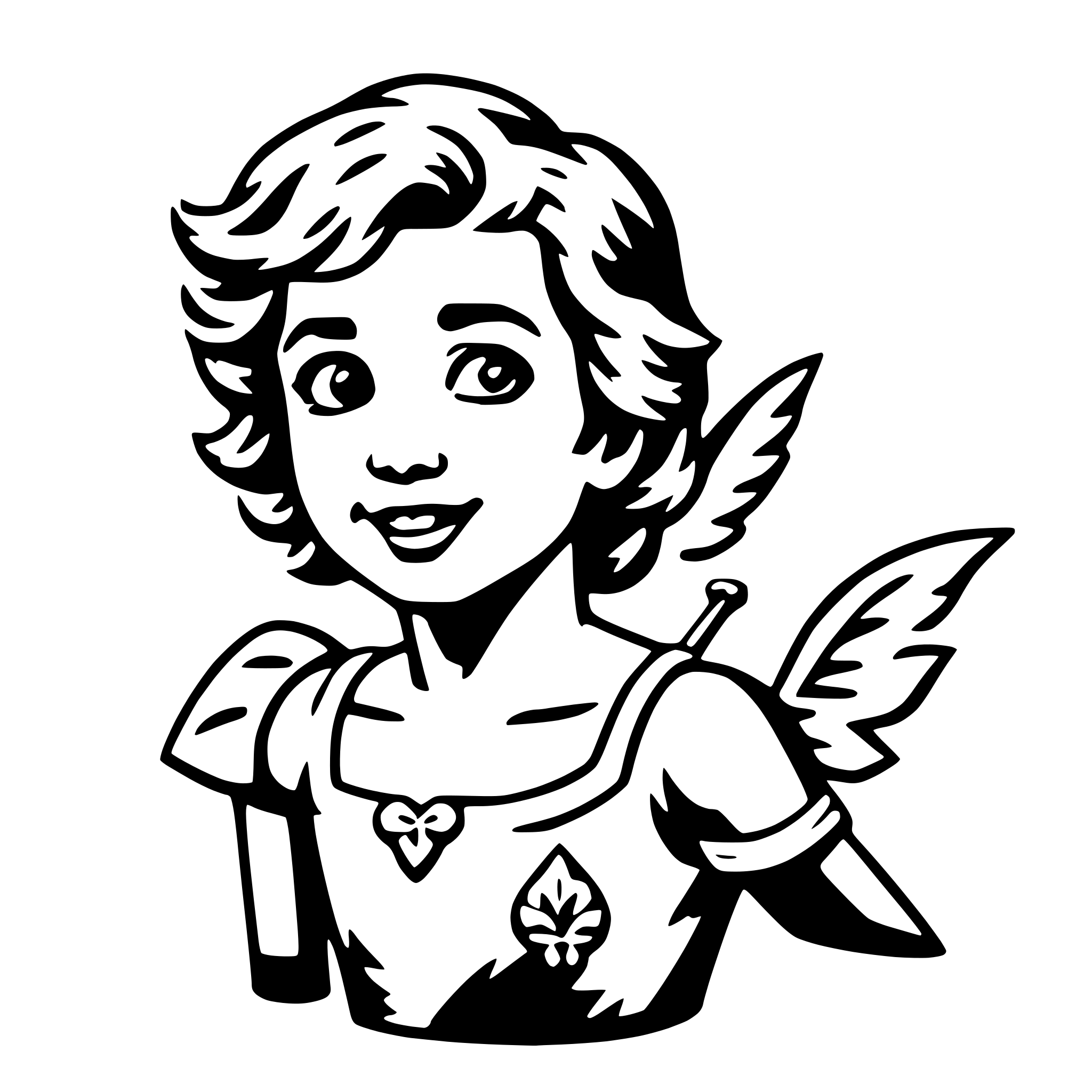 AI-generated SVG of a cupid with bow