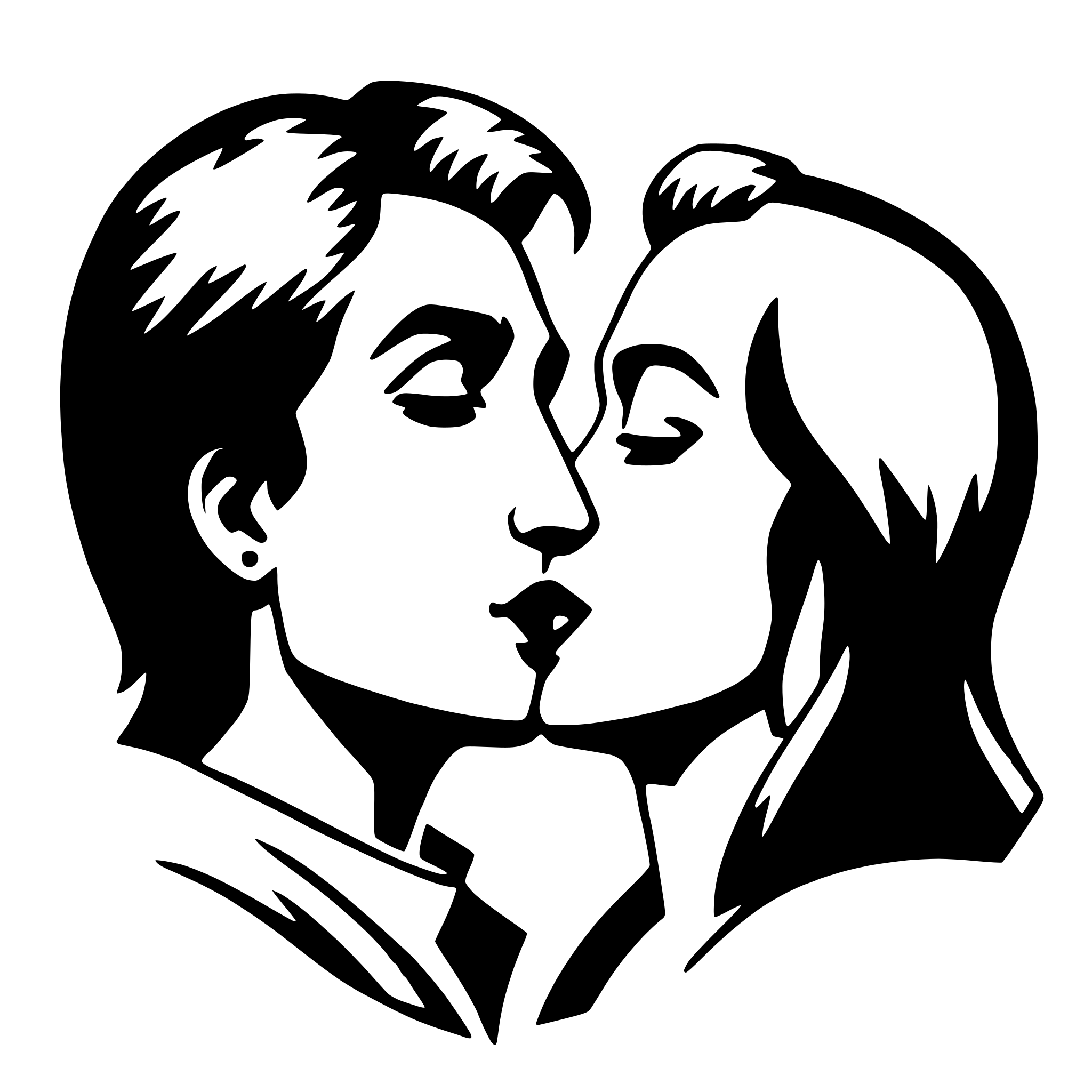 AI-generated SVG of 'kiss'