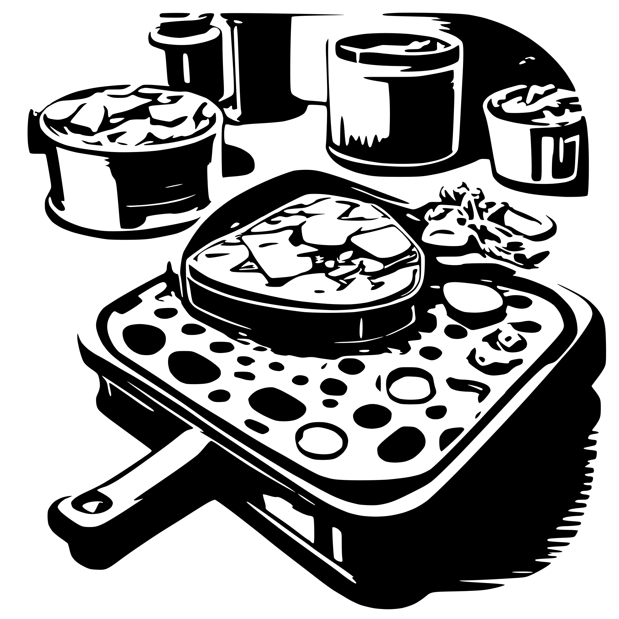 AI-generated SVG of 'generate a raclette pan'