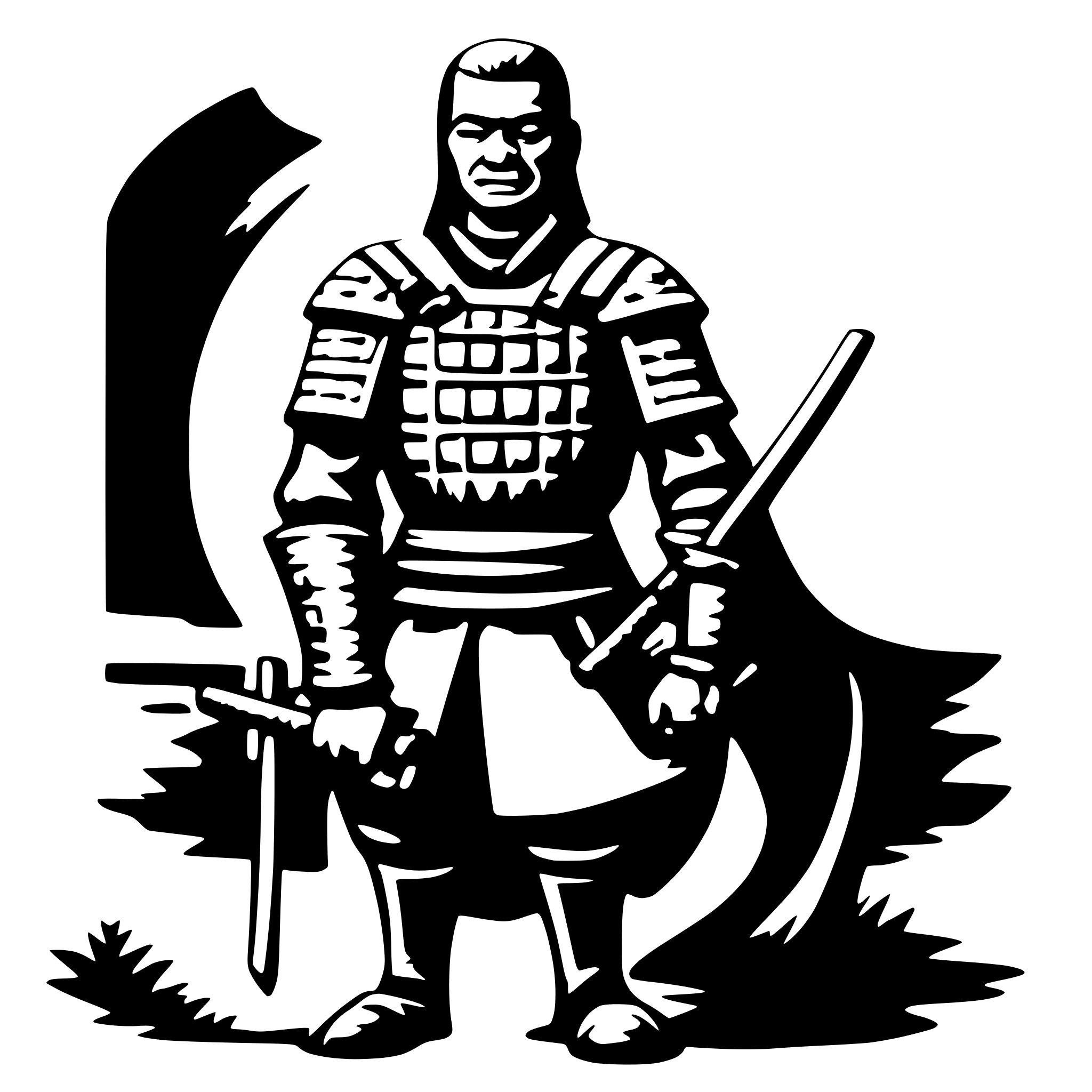 AI-generated SVG of a old samurai