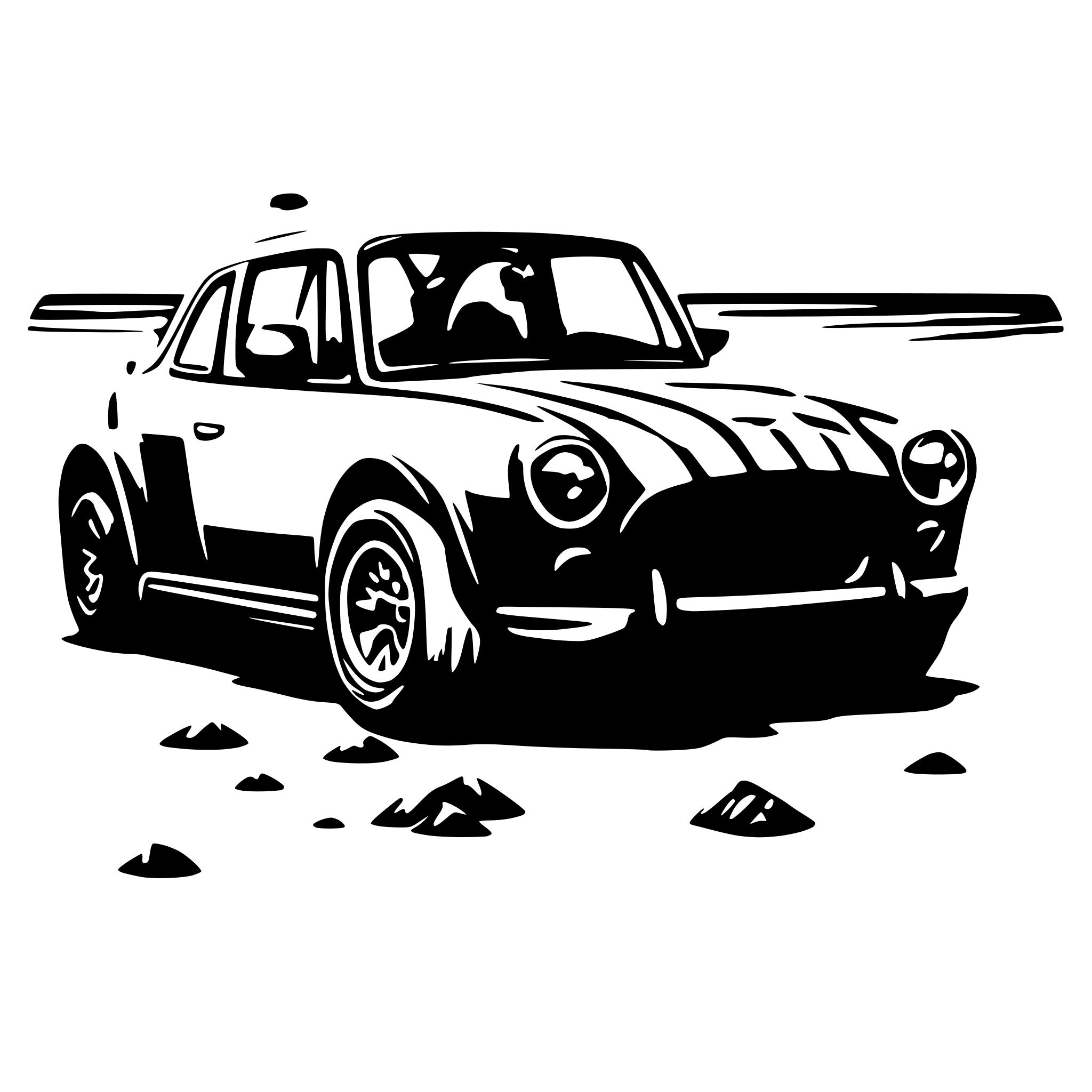 AI-generated SVG of 'rally car on beach'