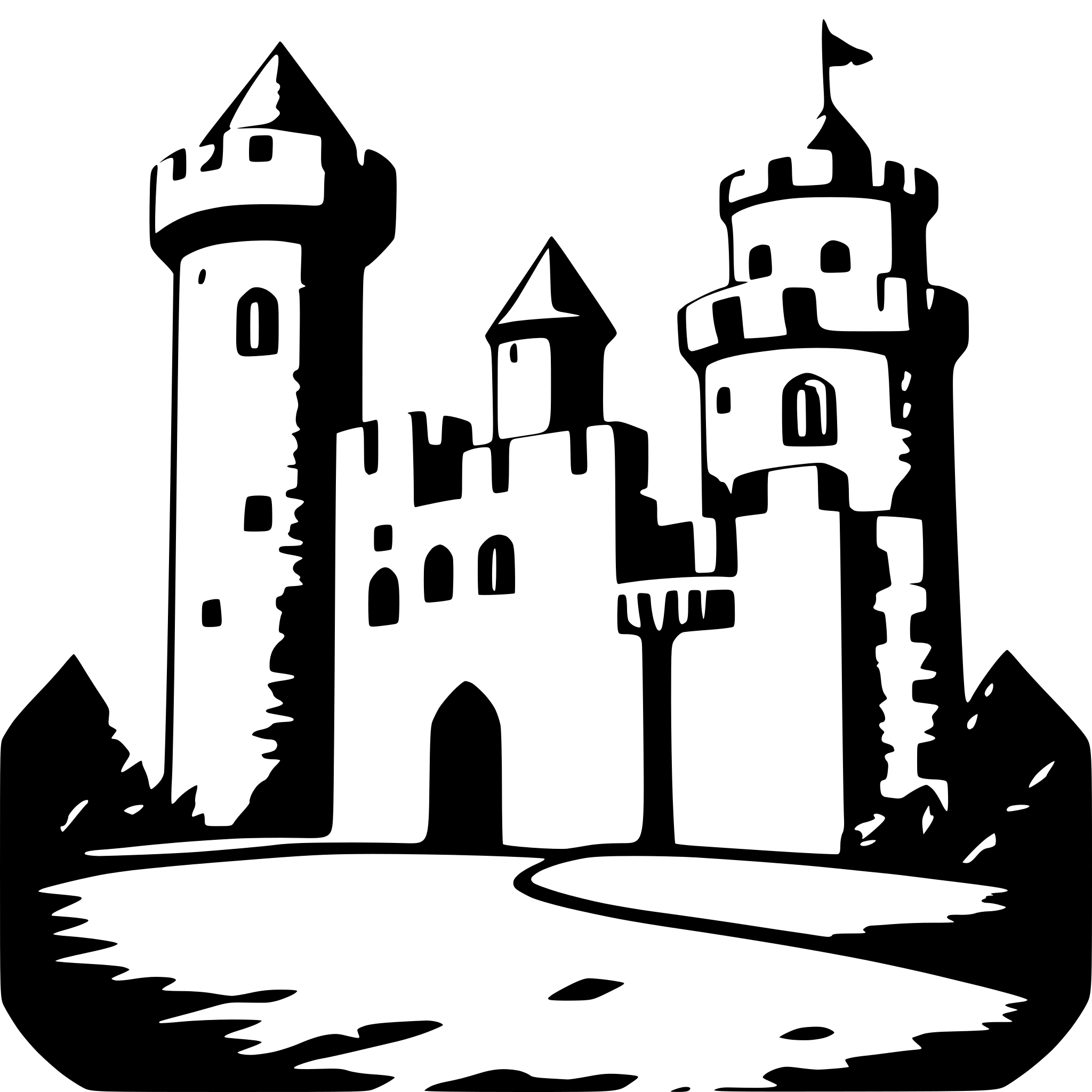 AI-generated SVG of a 2d simple castle wall  and tower