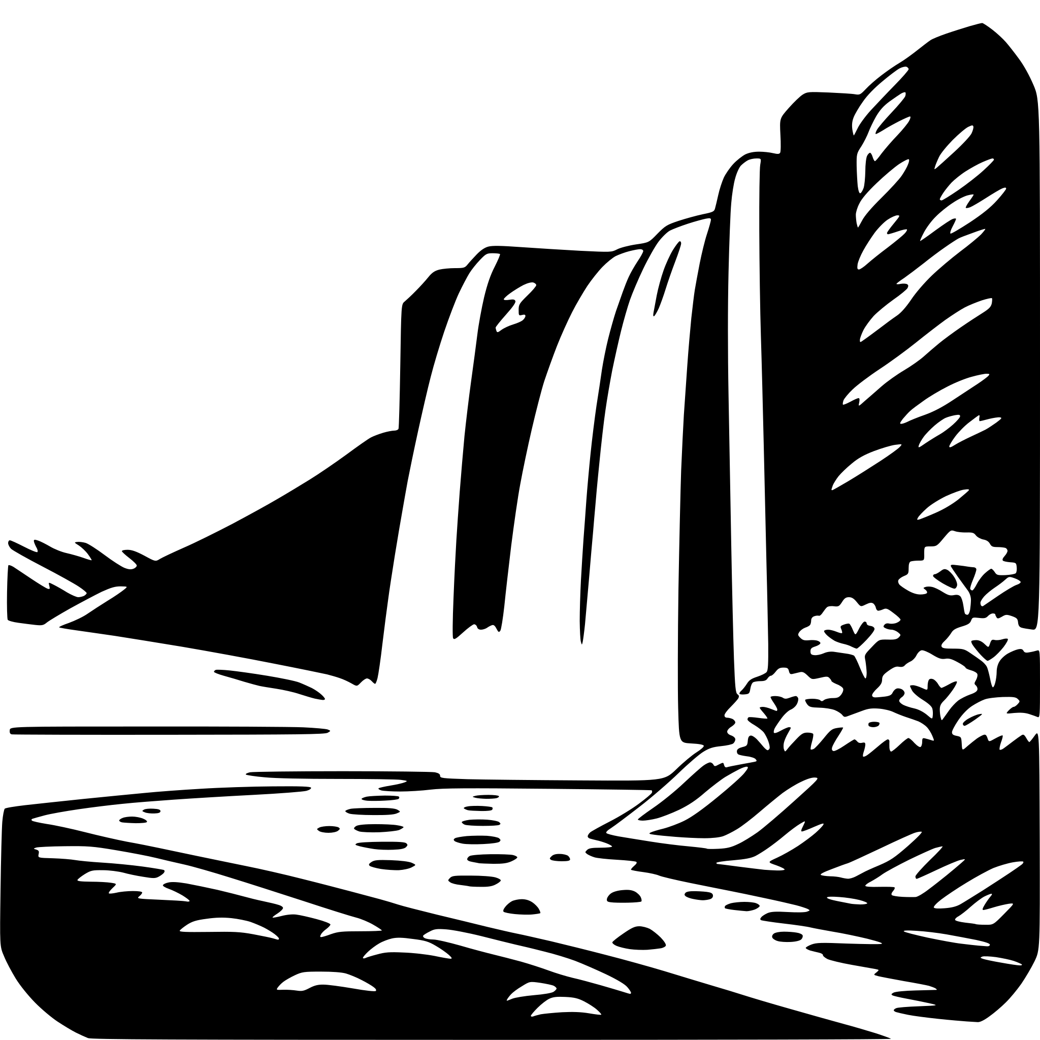 AI-generated SVG of 'skogafoss'