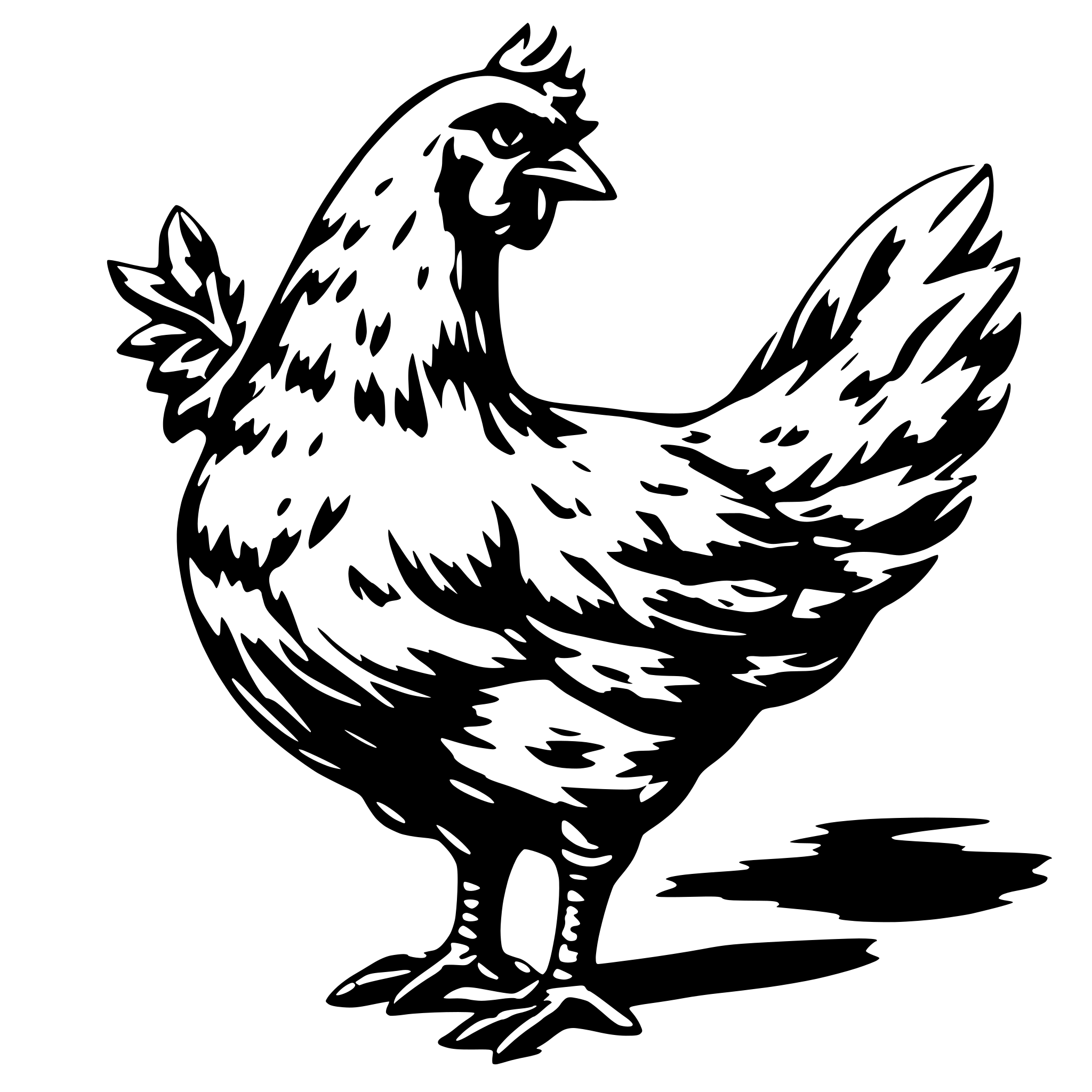 AI-generated SVG of a Generate a chicken. The perspective should be from the side AI-generated SVG of a Generate a chicken. The perspective should be from the side