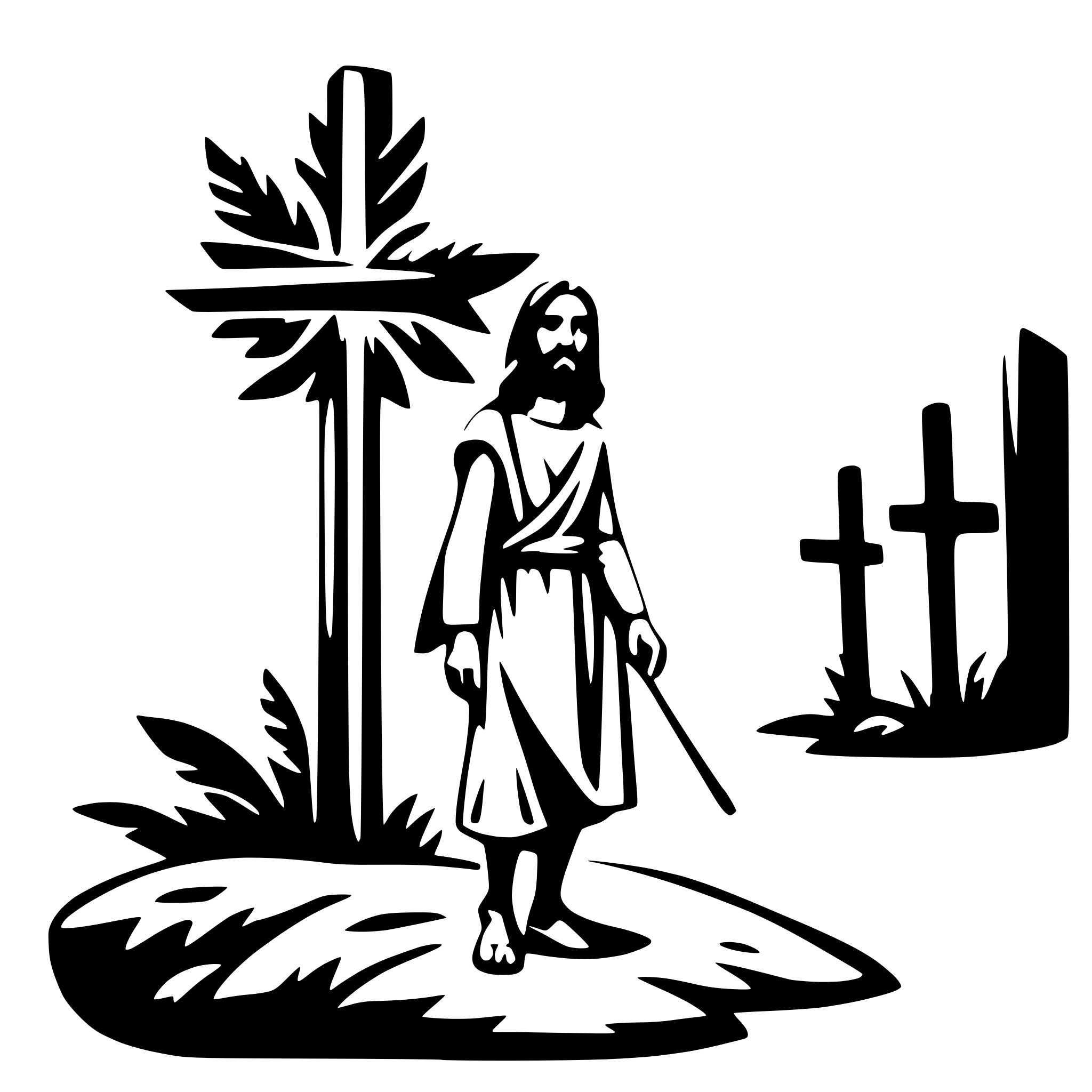 AI-generated SVG of 'minimalistic jesus palm sunday'