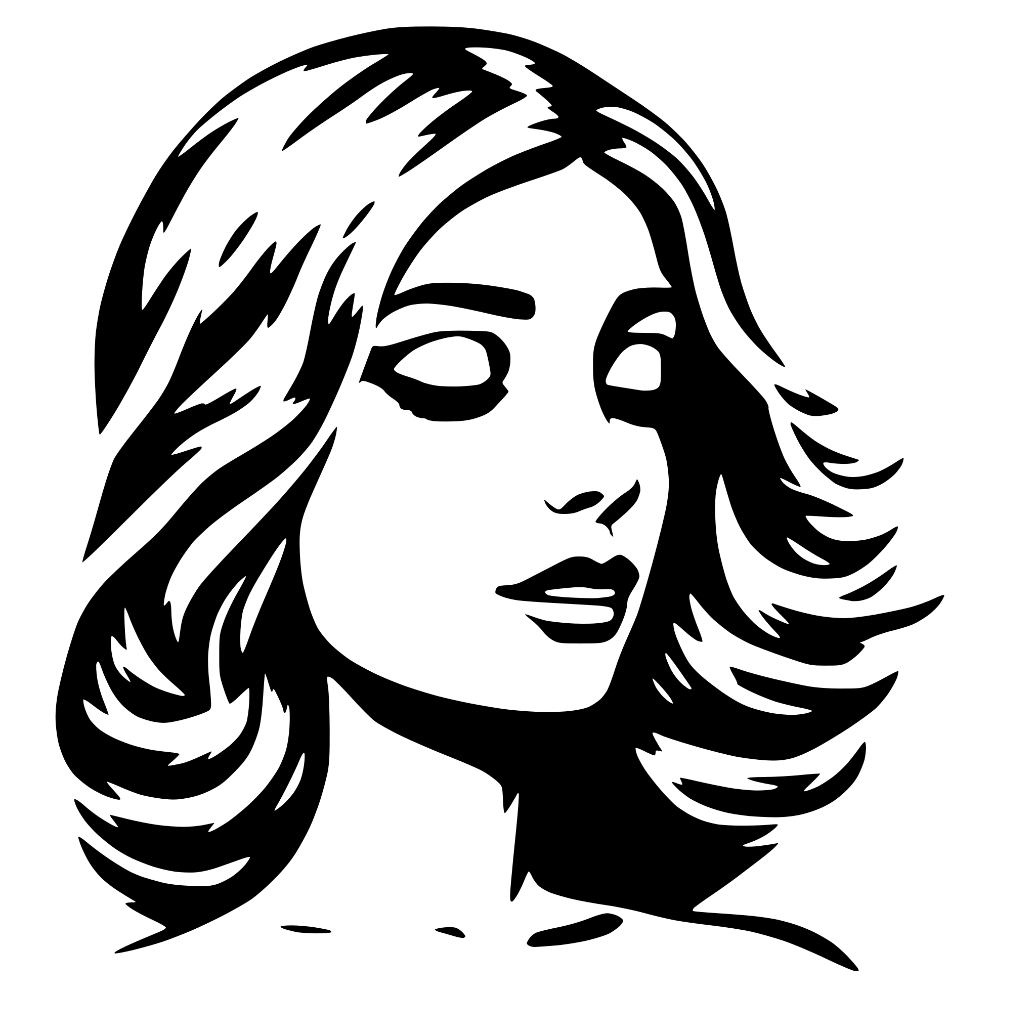 AI-generated SVG of a Woman with closed eyes