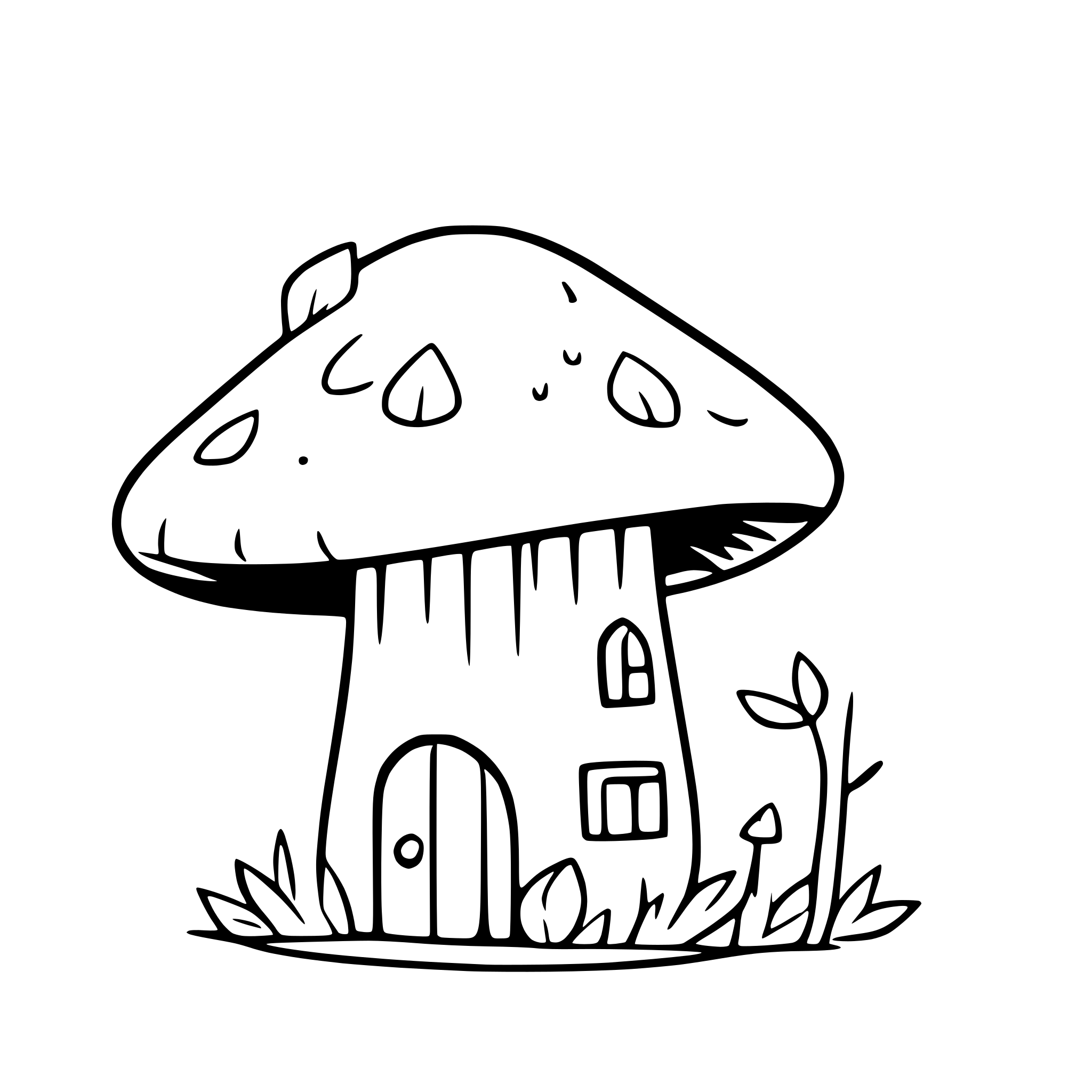 AI-generated SVG of 'mushroom with fairy house'