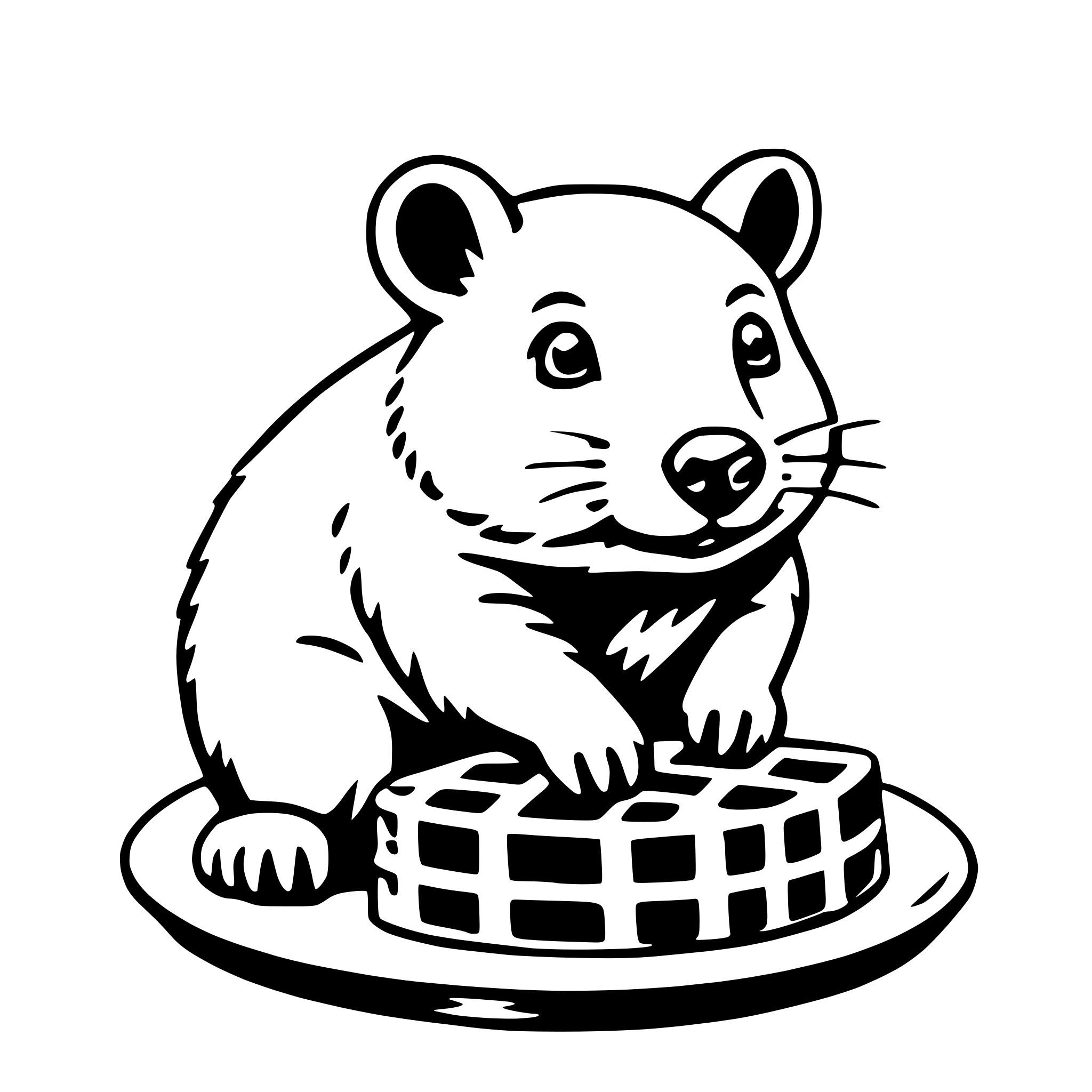 AI-generated SVG of a wombat with waffle