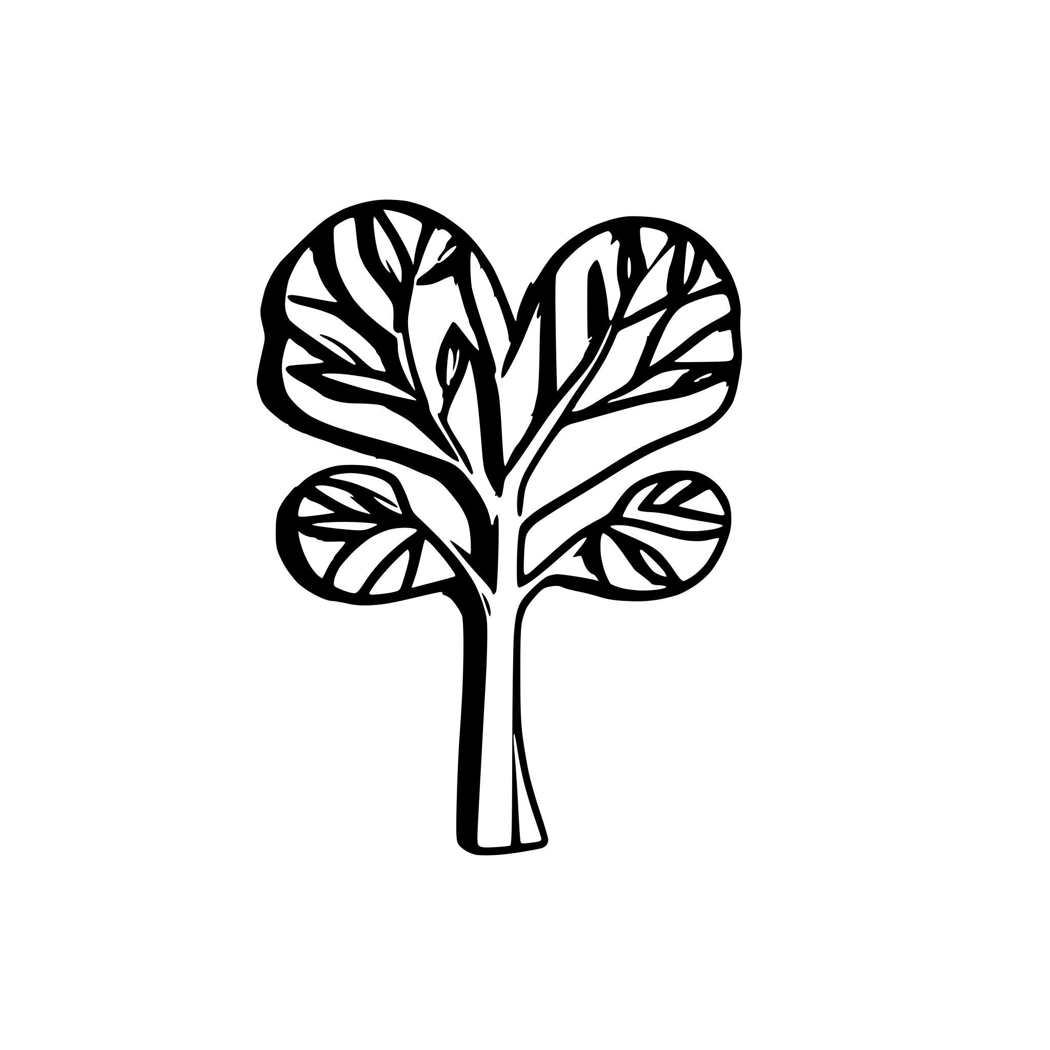 AI-generated SVG of 'one soliter tree heart-shaped linden'