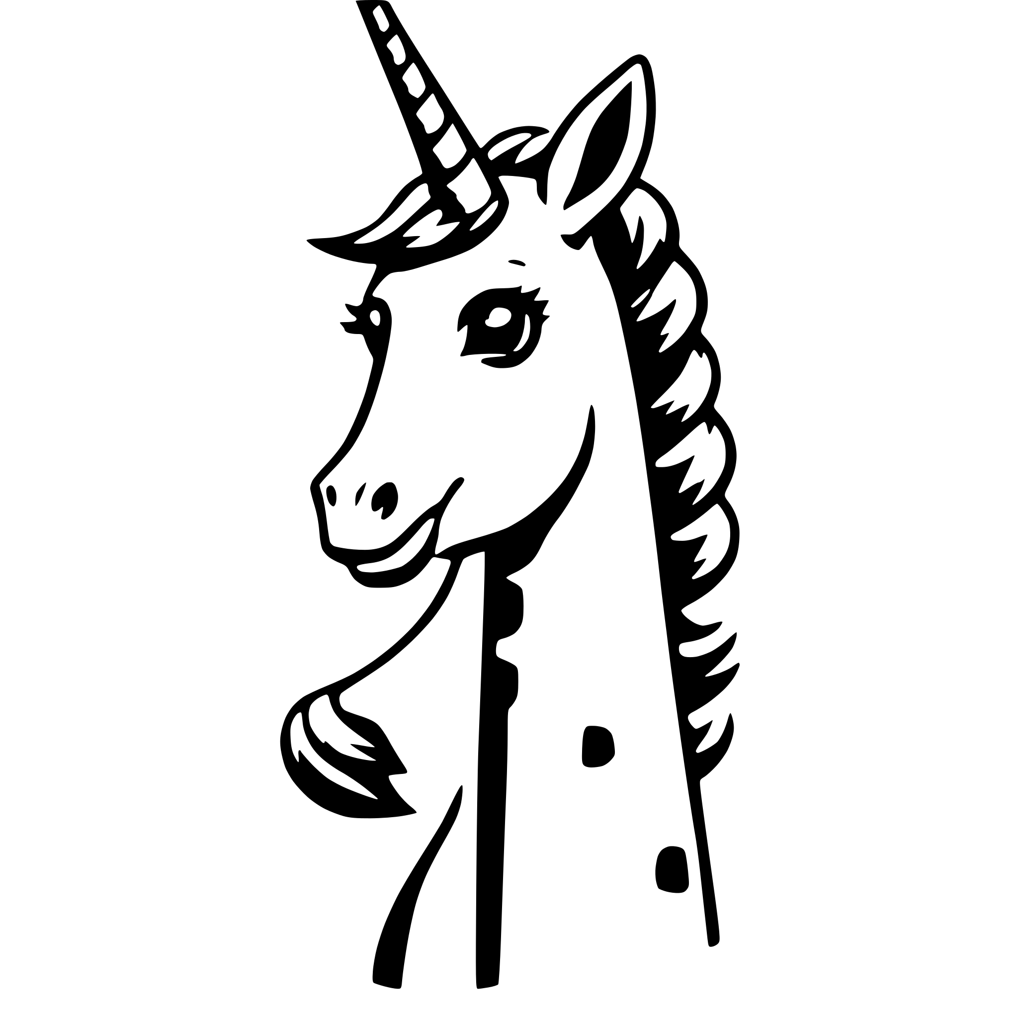 AI-generated SVG of a cute unicorn giraffe