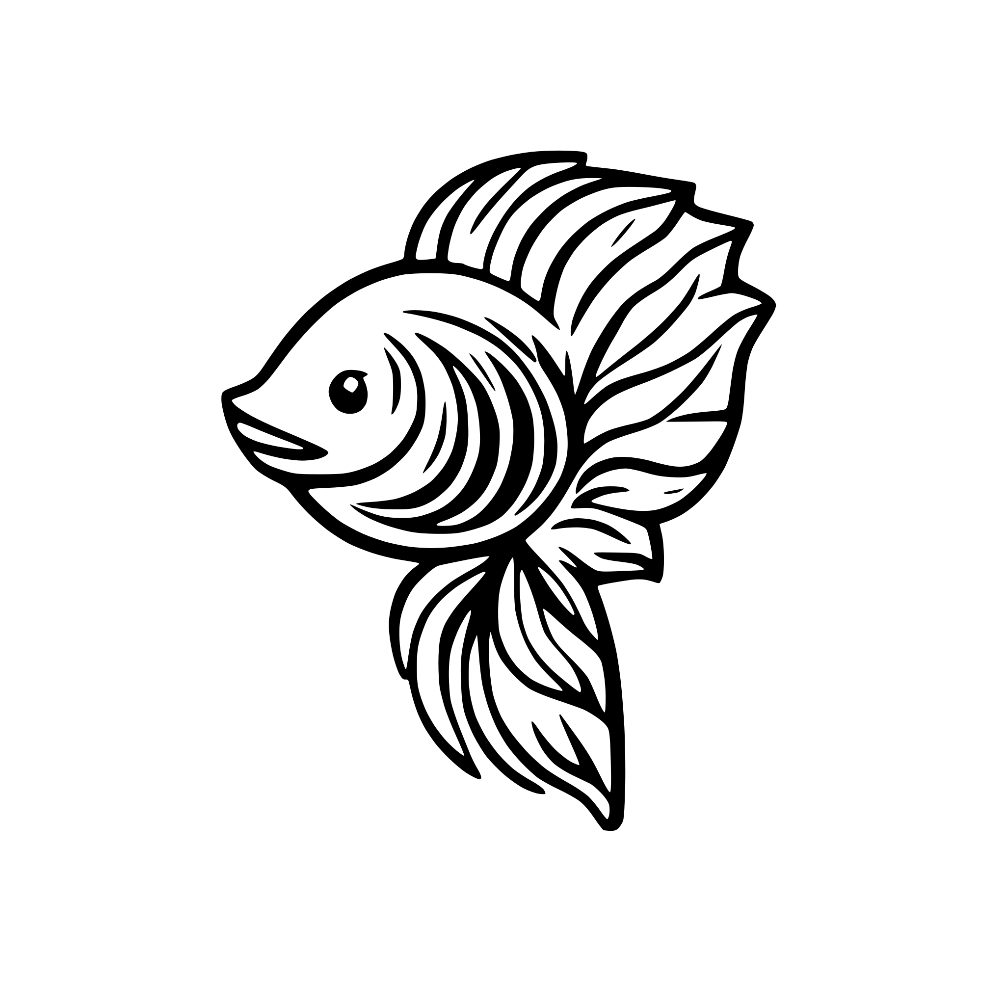 AI-generated SVG of a betta fish