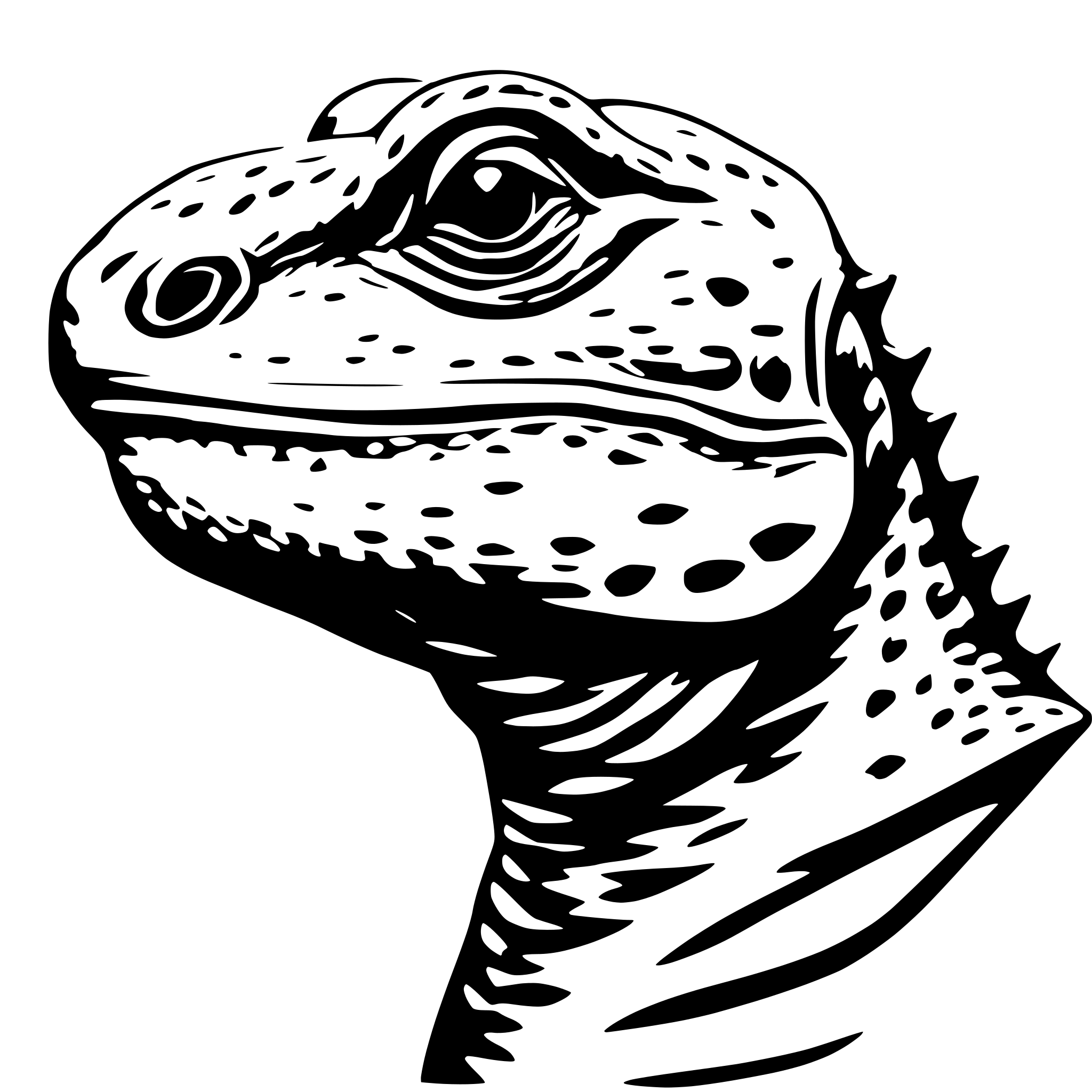 AI-generated SVG of 'Bearded dragon, head,'