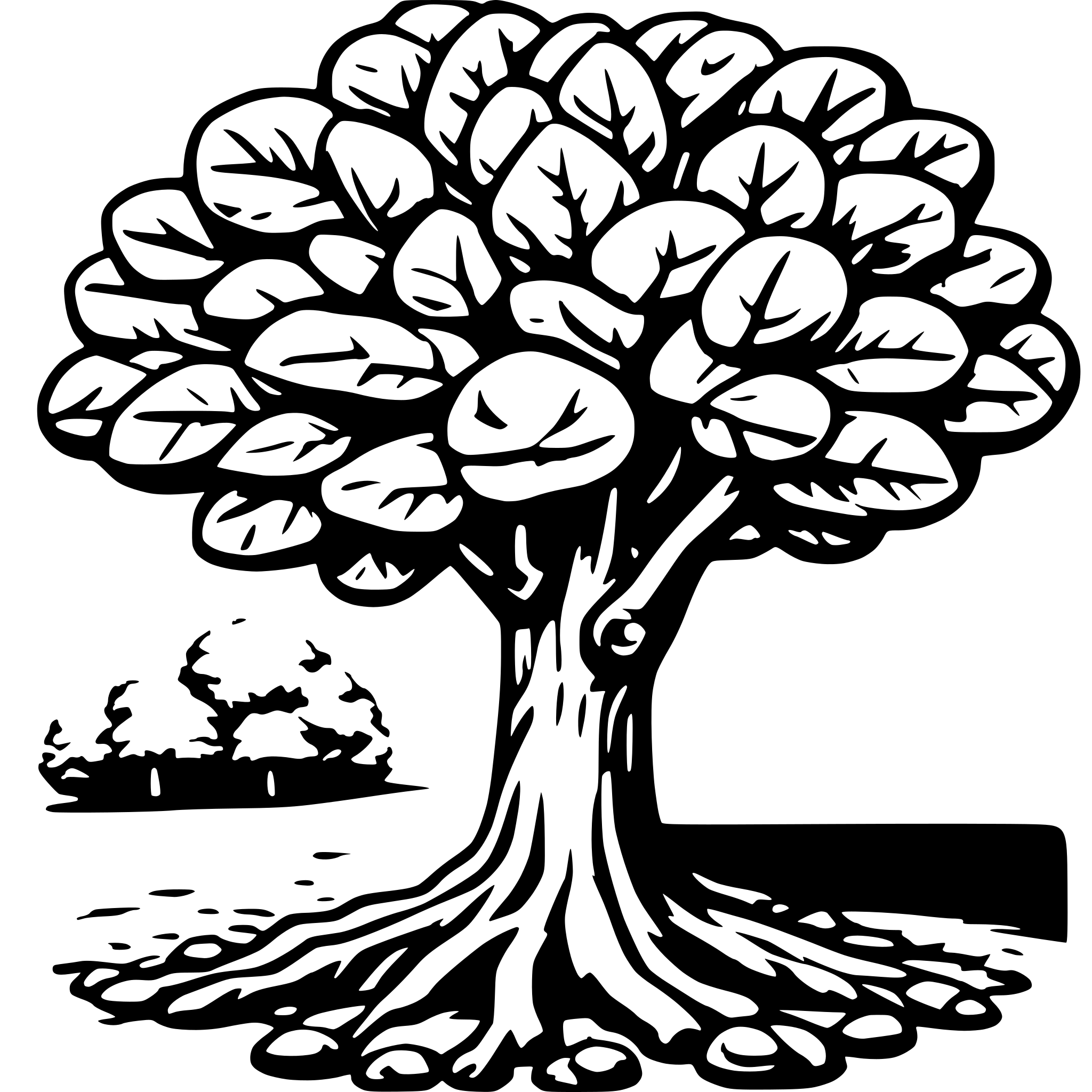 AI-generated SVG of a walnut tree