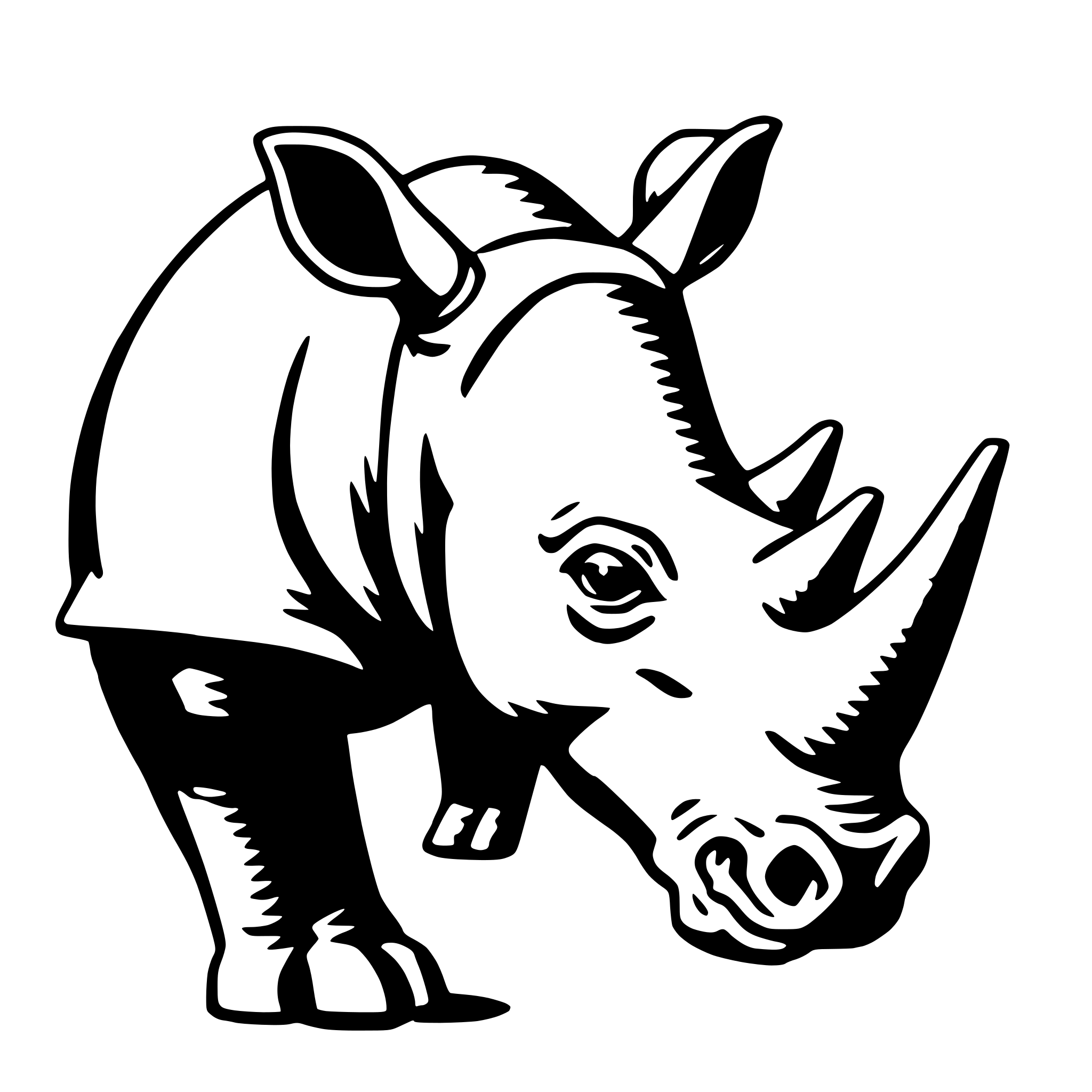 AI-generated SVG of a rhino