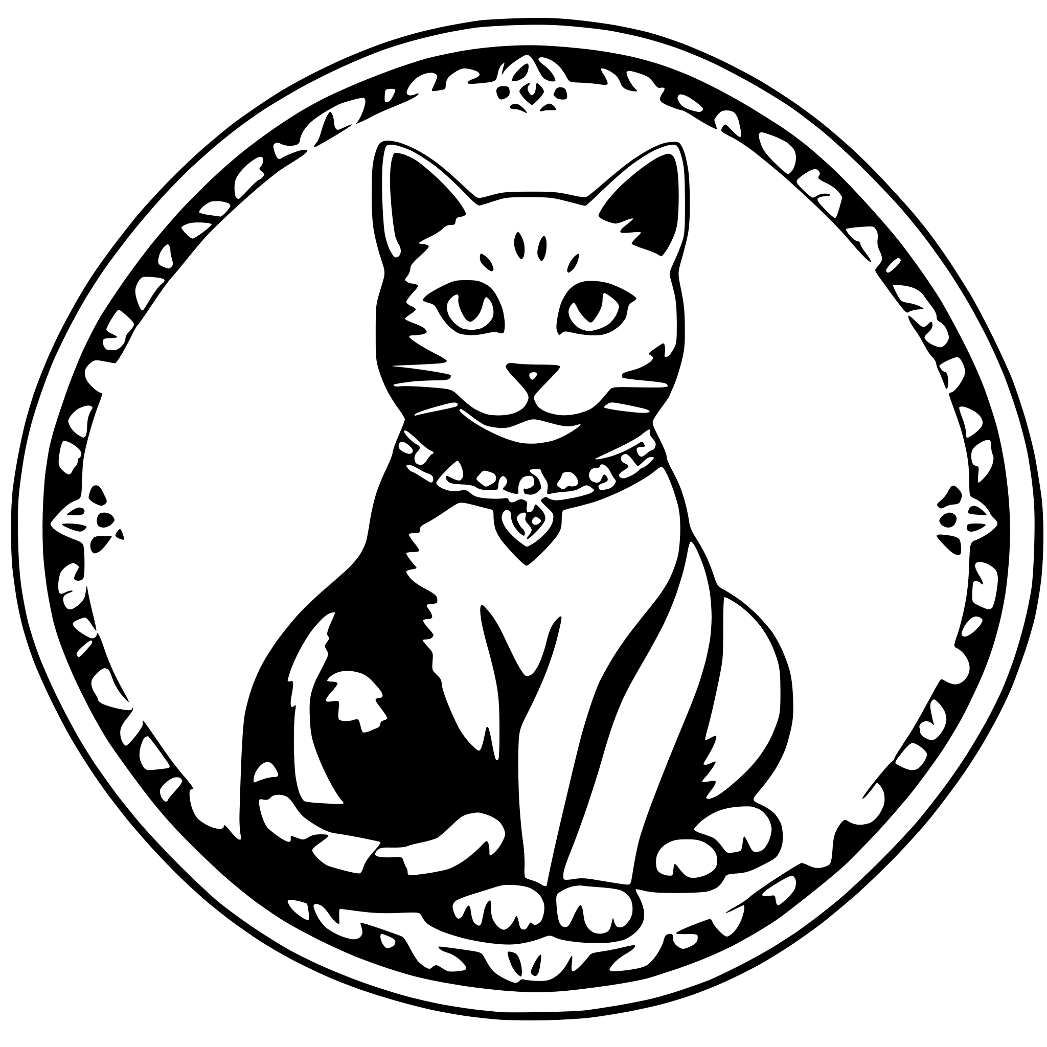 AI-generated SVG of 'cat mandala'