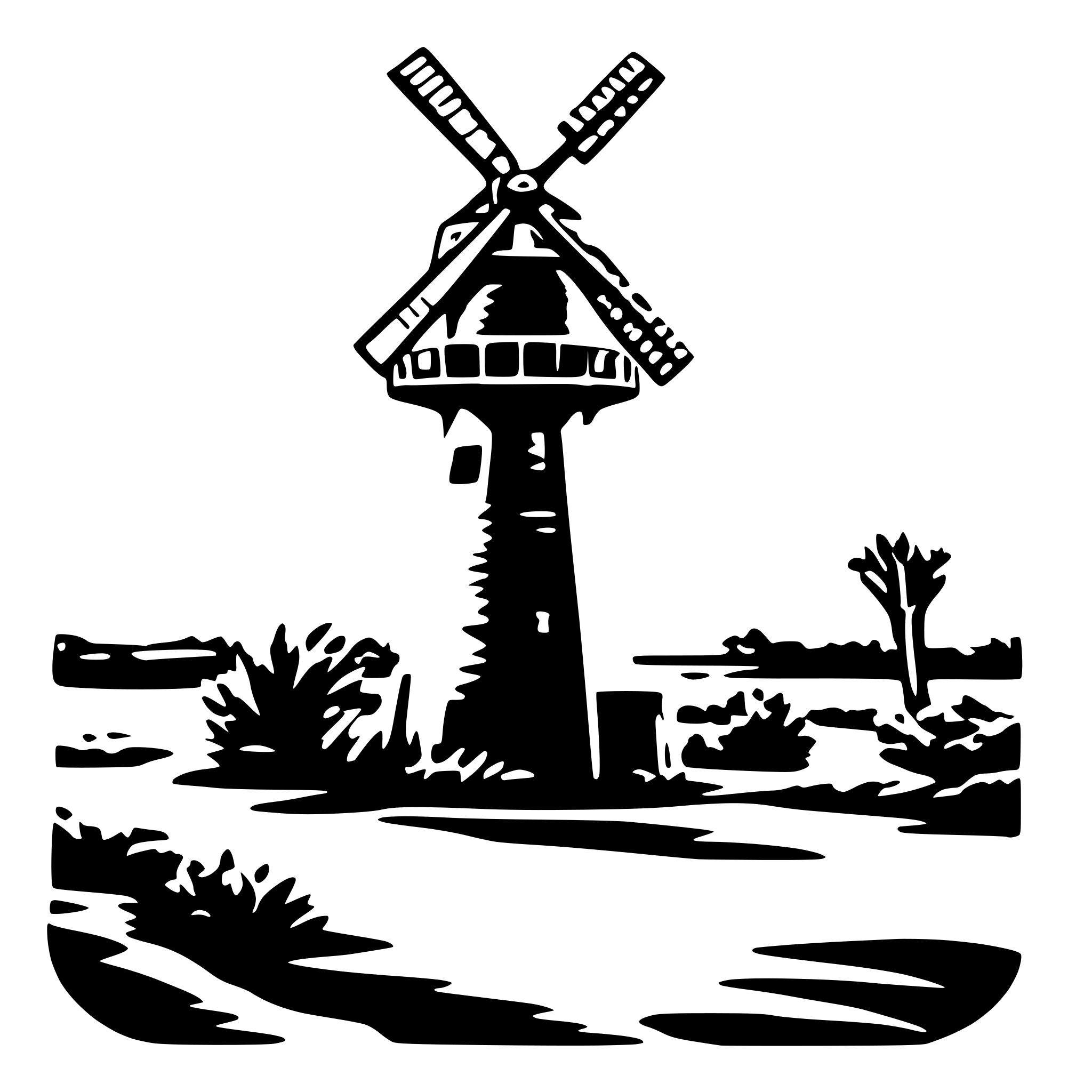 AI-generated SVG of a karoo farm windmill