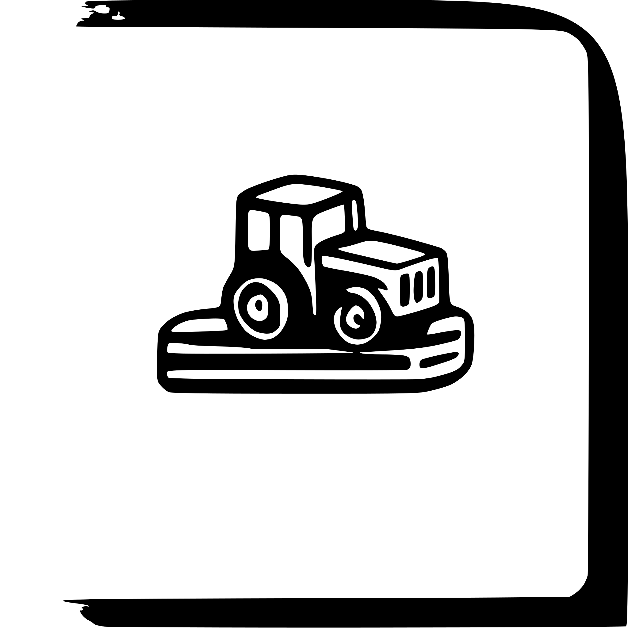 AI-generated SVG of 'tractor as seen from above top down roof view'