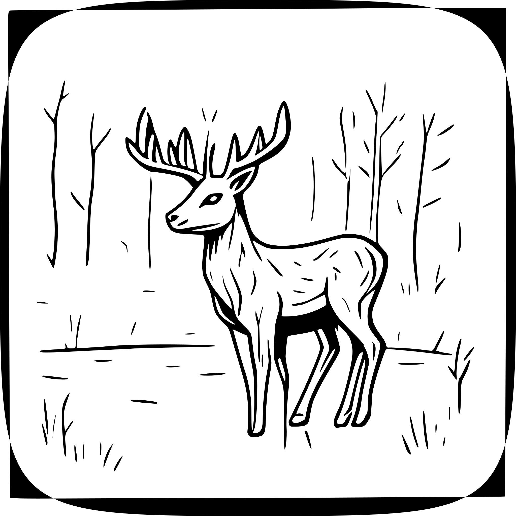AI-generated SVG of a Hirsch am Teich mit wald