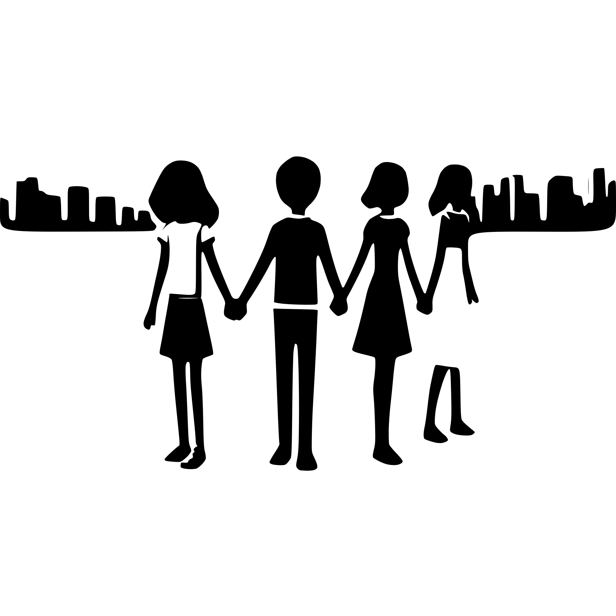 AI-generated SVG of a boys and girls forming a line and holding hands