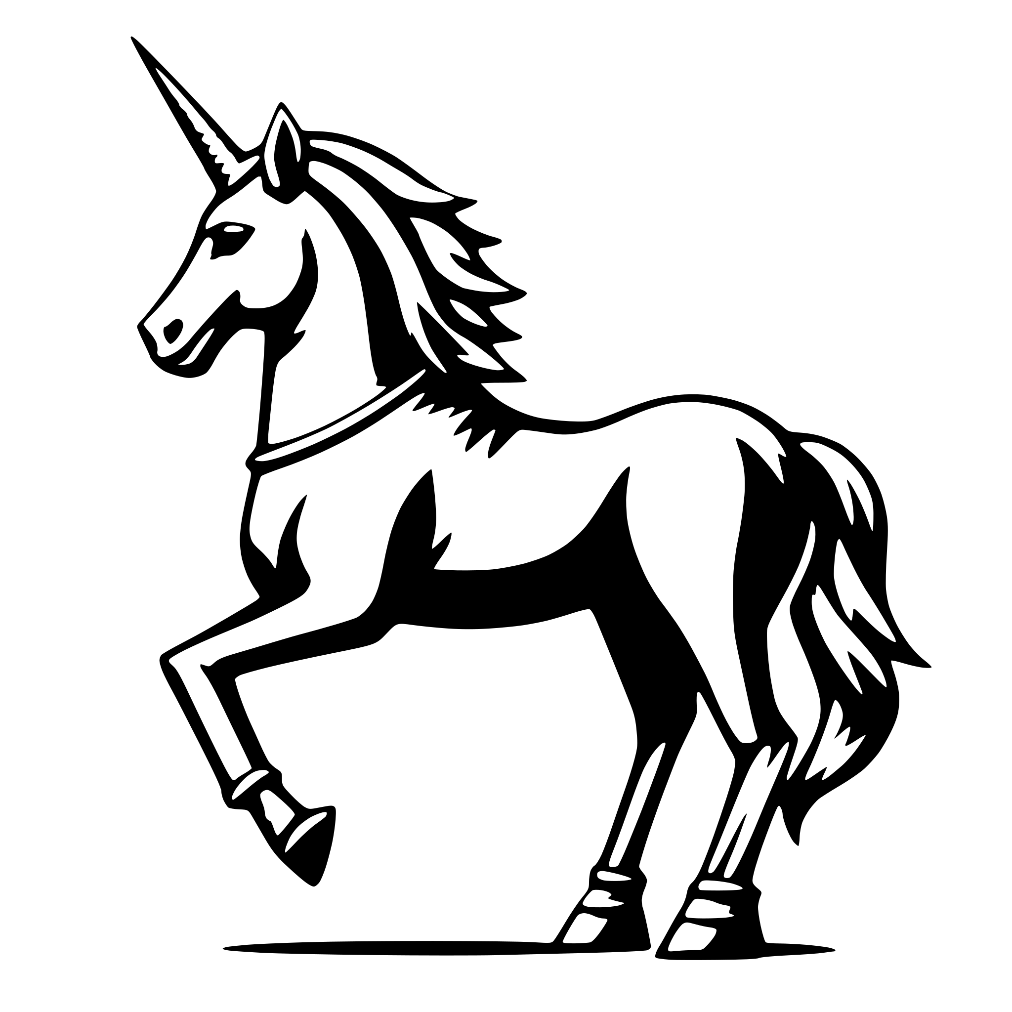 AI-generated SVG of a Heavy Metal Unicorn in Business Attire