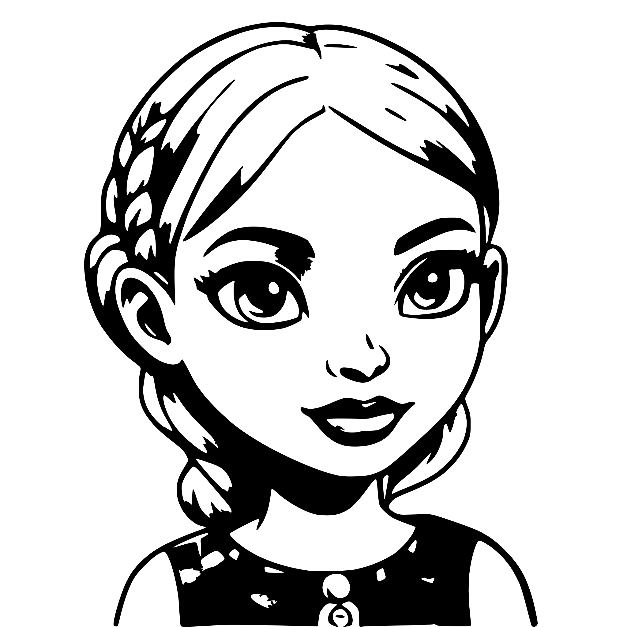 AI-generated SVG of a YOUNG BLOND GIRL METISSE EUROPEAN AND AFRICAN