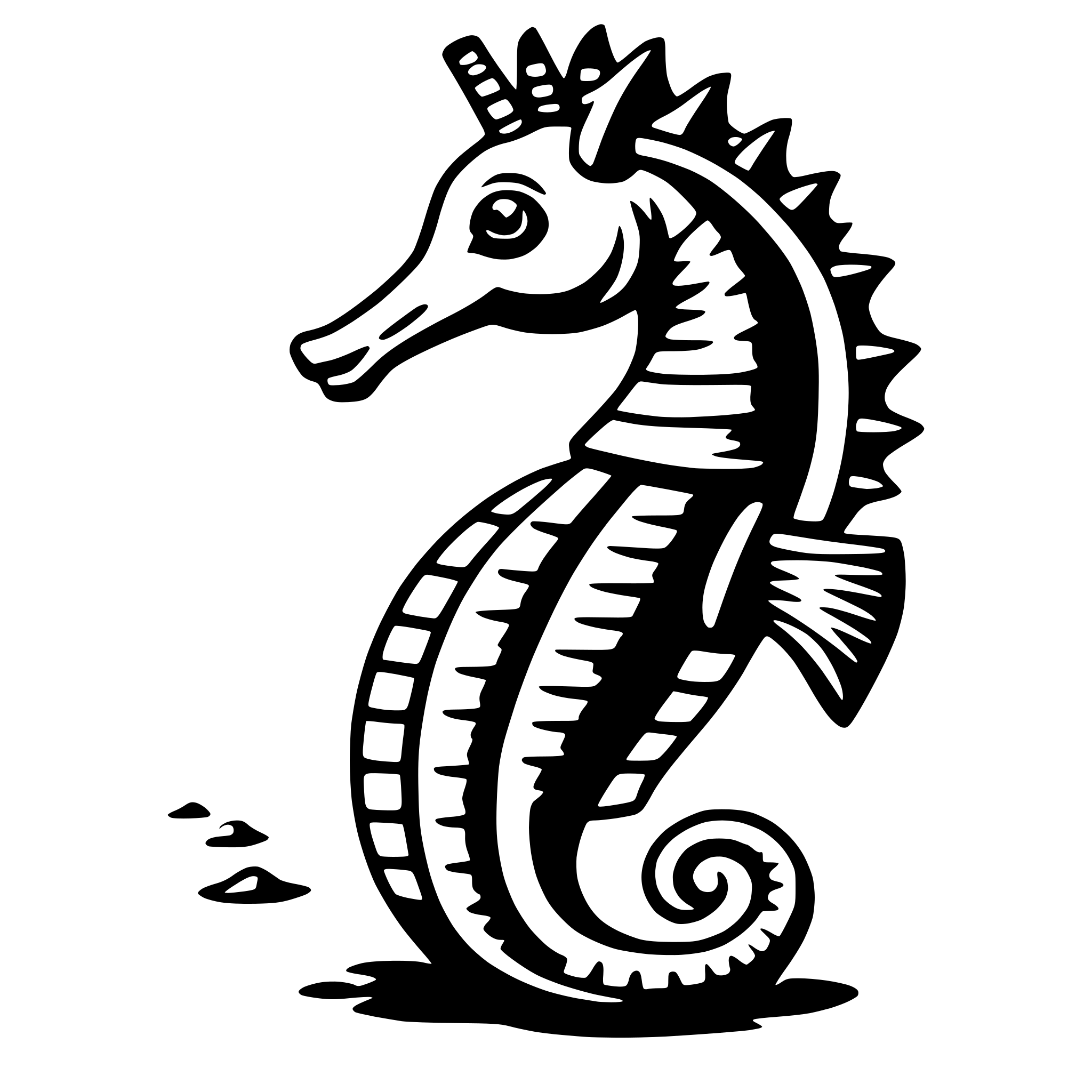 AI-generated SVG of a seahorse