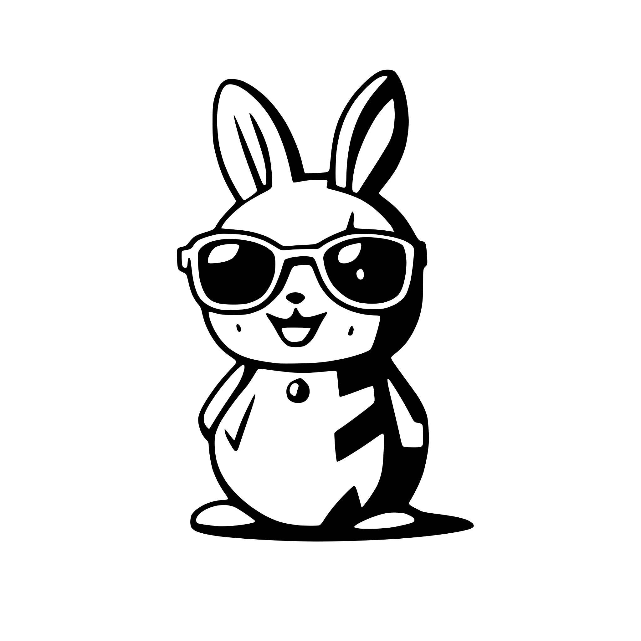 AI-generated SVG of 'waiting bunny with sunglasses'