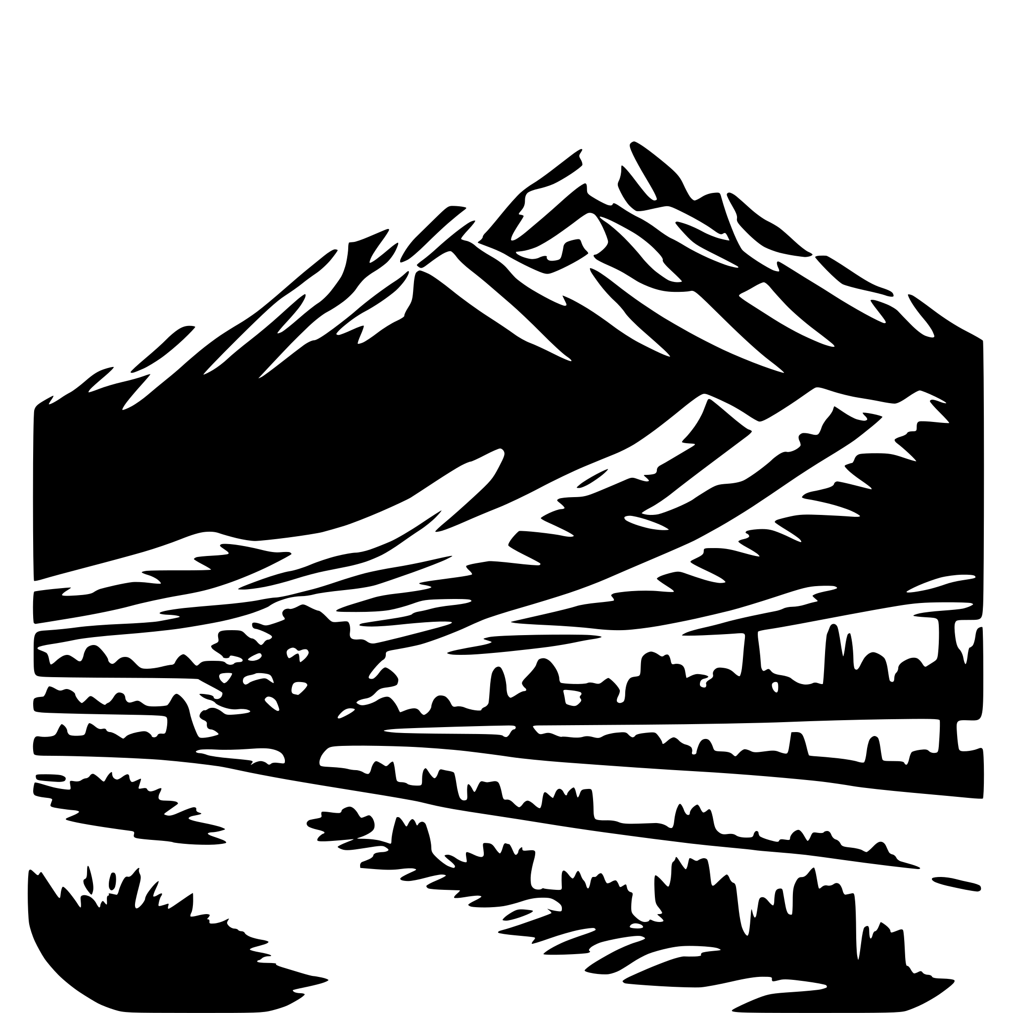 AI-generated SVG of 'Mendoza mountains with wind above.'
