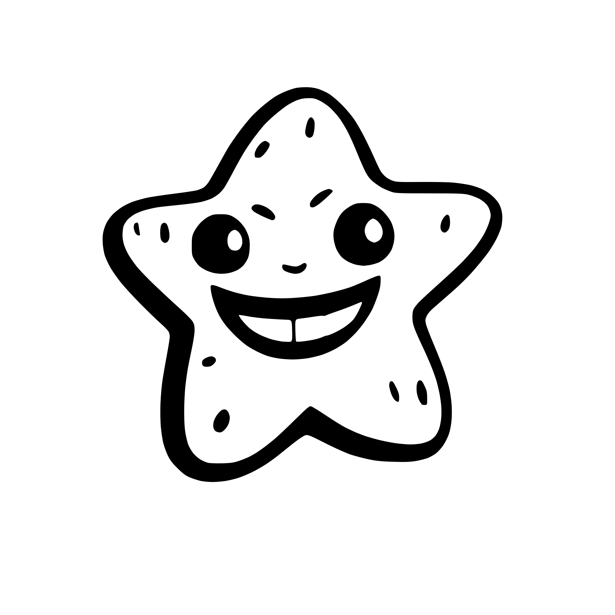 AI-generated SVG of 'starfish smile'