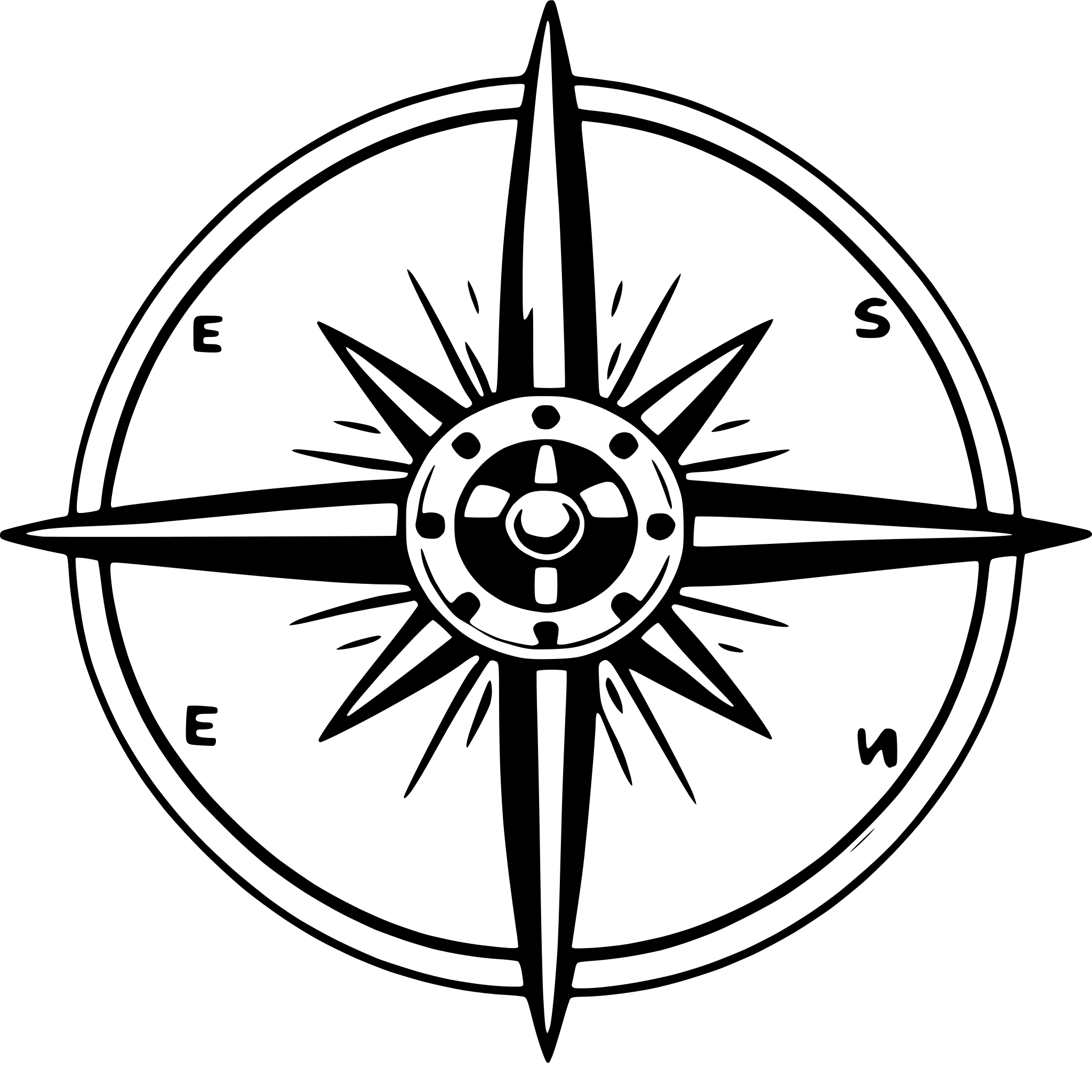 AI-generated SVG of 'nautical compass'