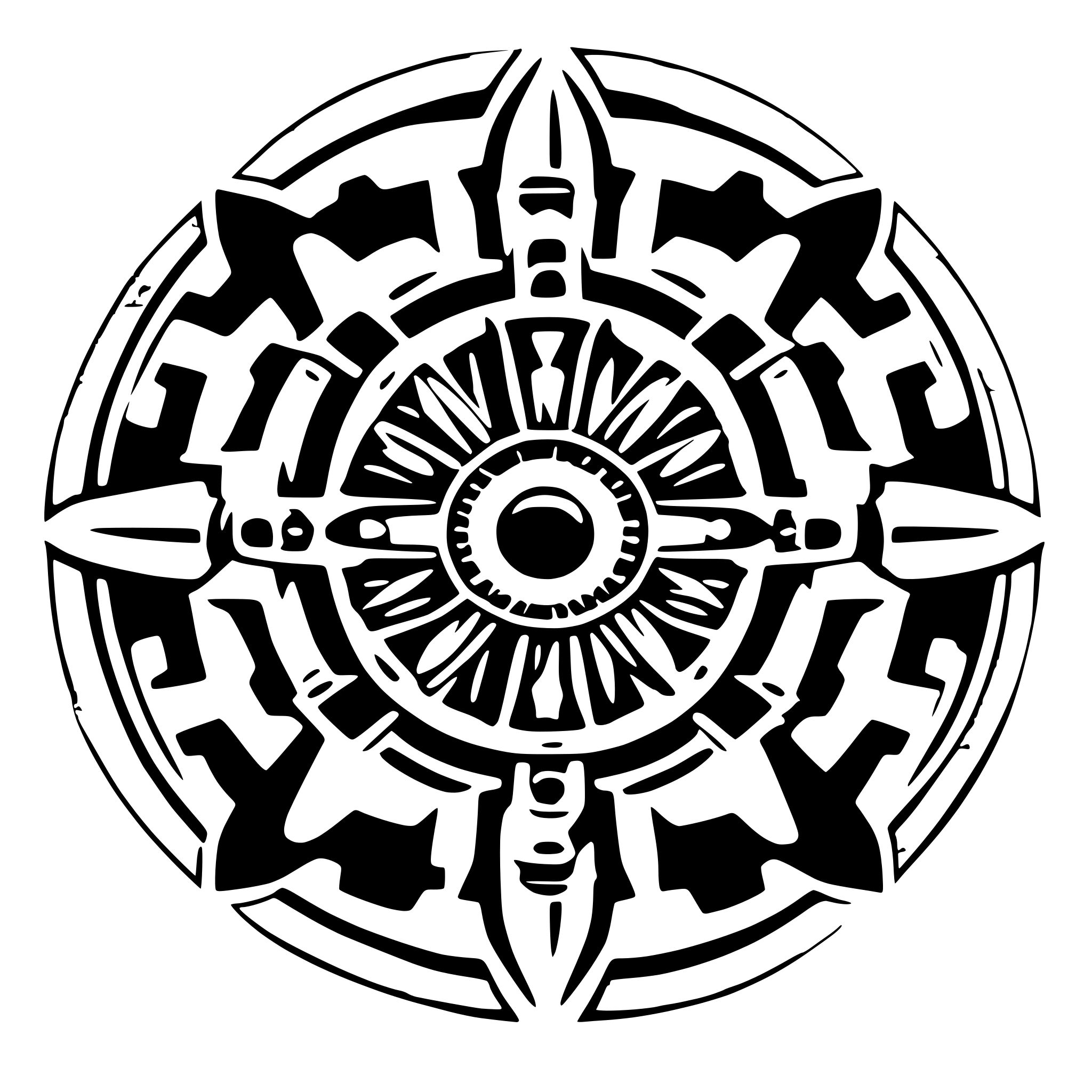 AI-generated SVG of a Mandala mechanisches Zahnrad