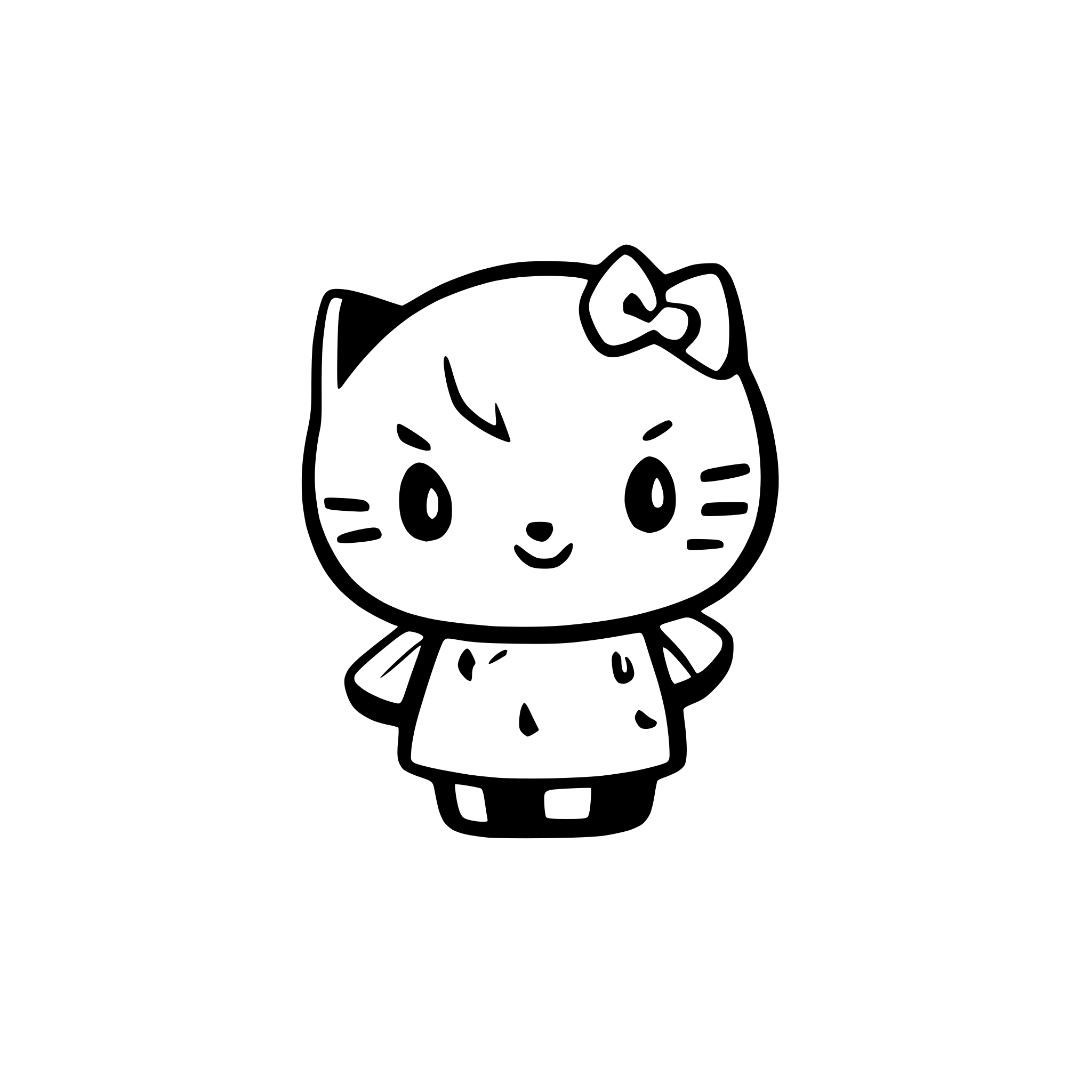 AI-generated SVG of 'hello kitty ghost cute'