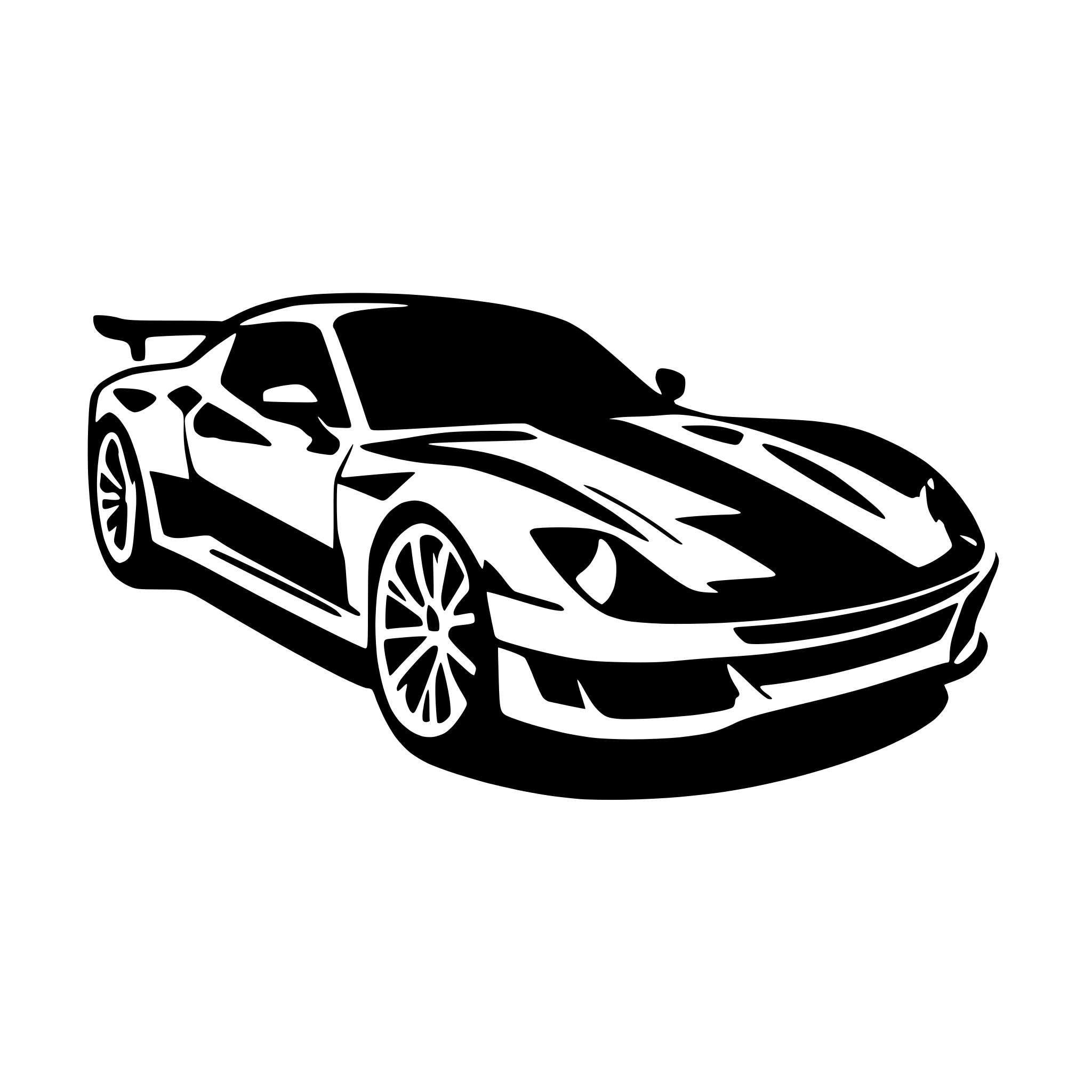 AI-generated SVG of 'Create a sports red car. Proper side view from straight view in 180 degree'