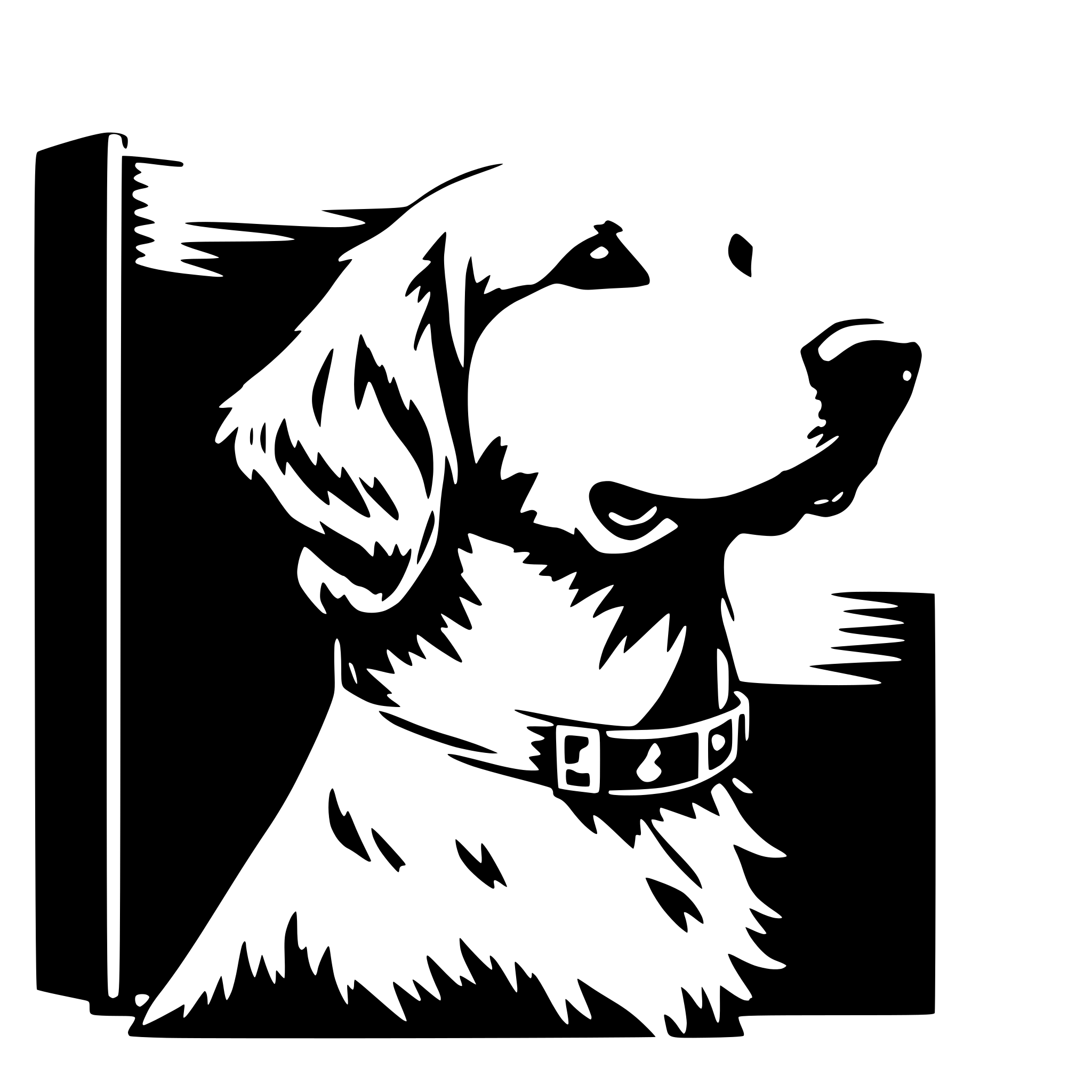 AI-generated SVG of a golden retriever with a empty sign under his head AI-generated SVG of a golden retriever with a empty sign under his head