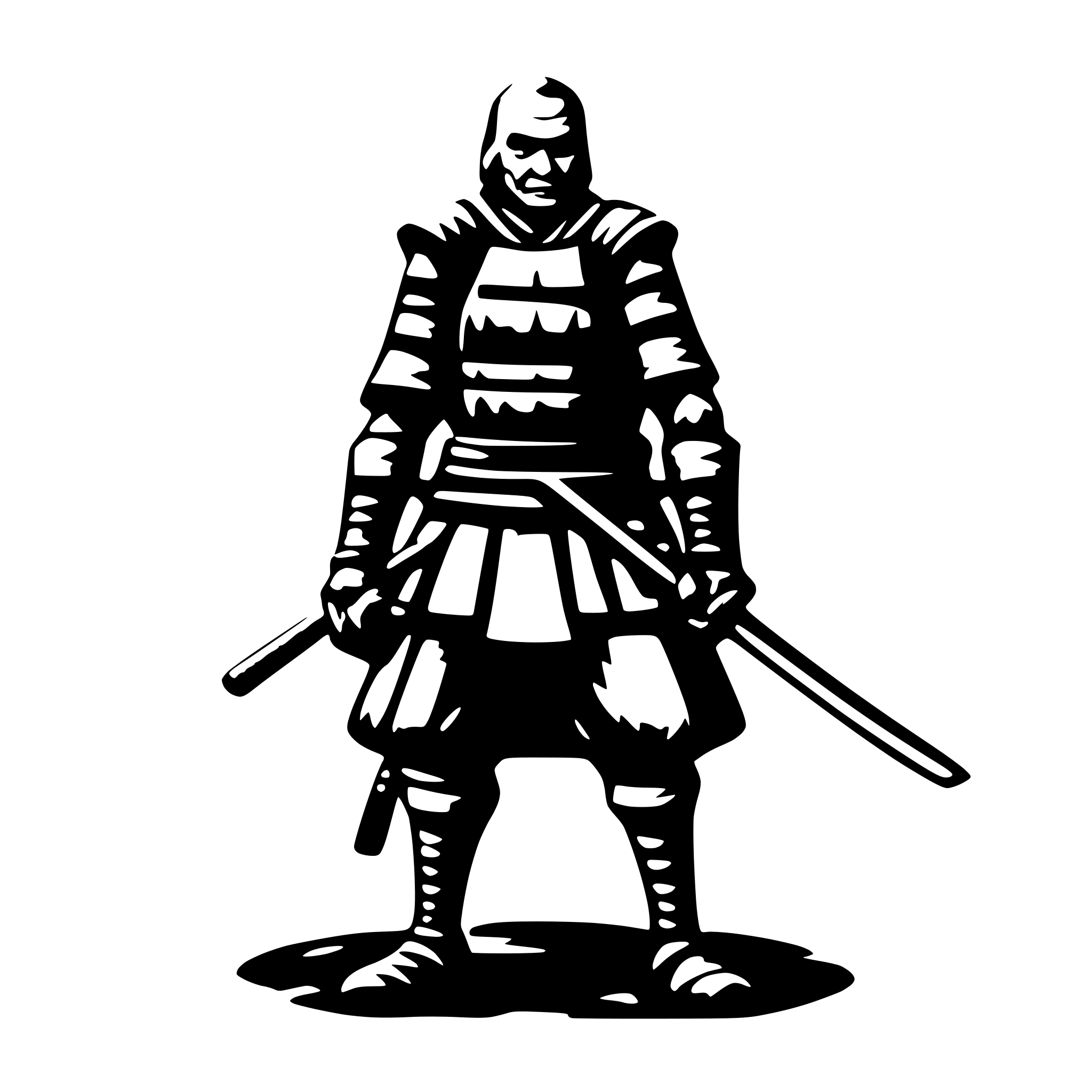 AI-generated SVG of a old samurai