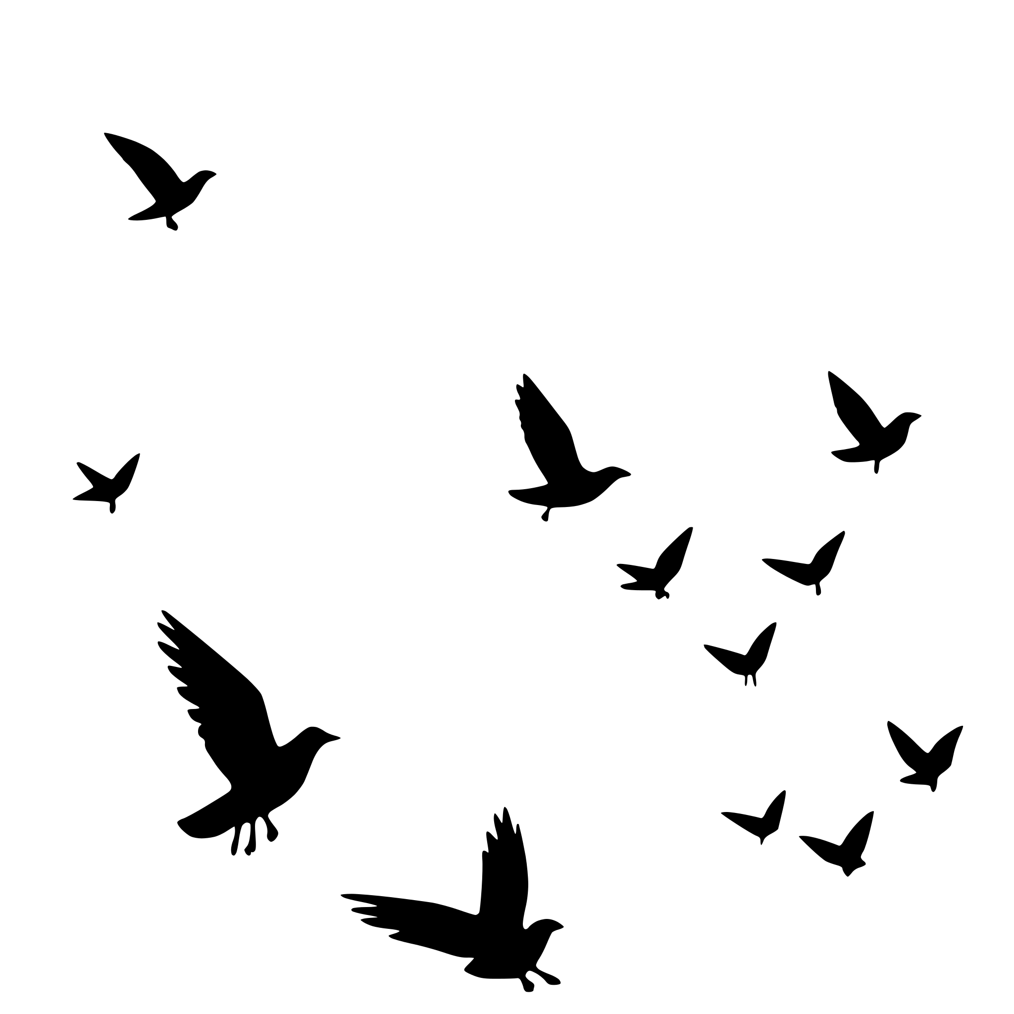 AI-generated SVG of a bird flock flying at sunset