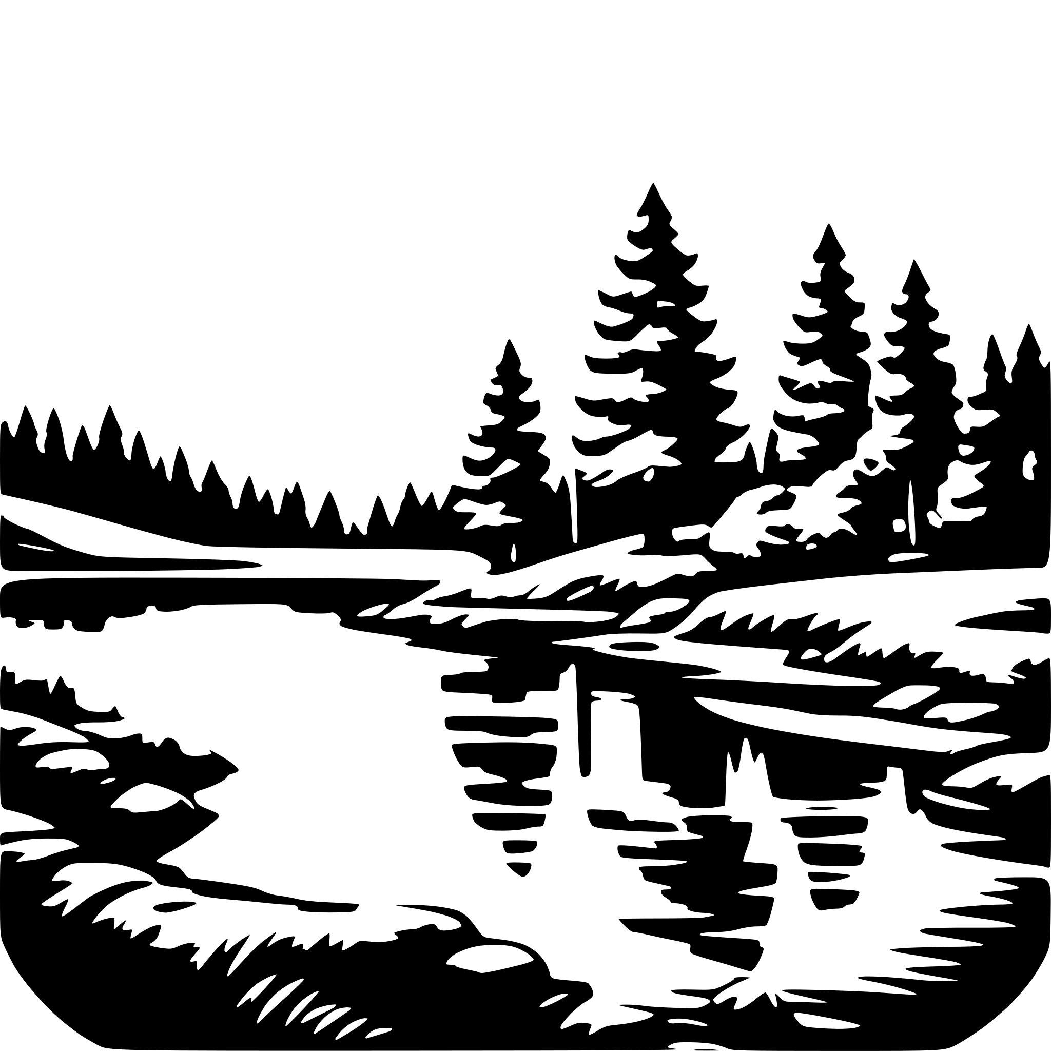 AI-generated SVG of 'mountain landscape with trees and a lake'