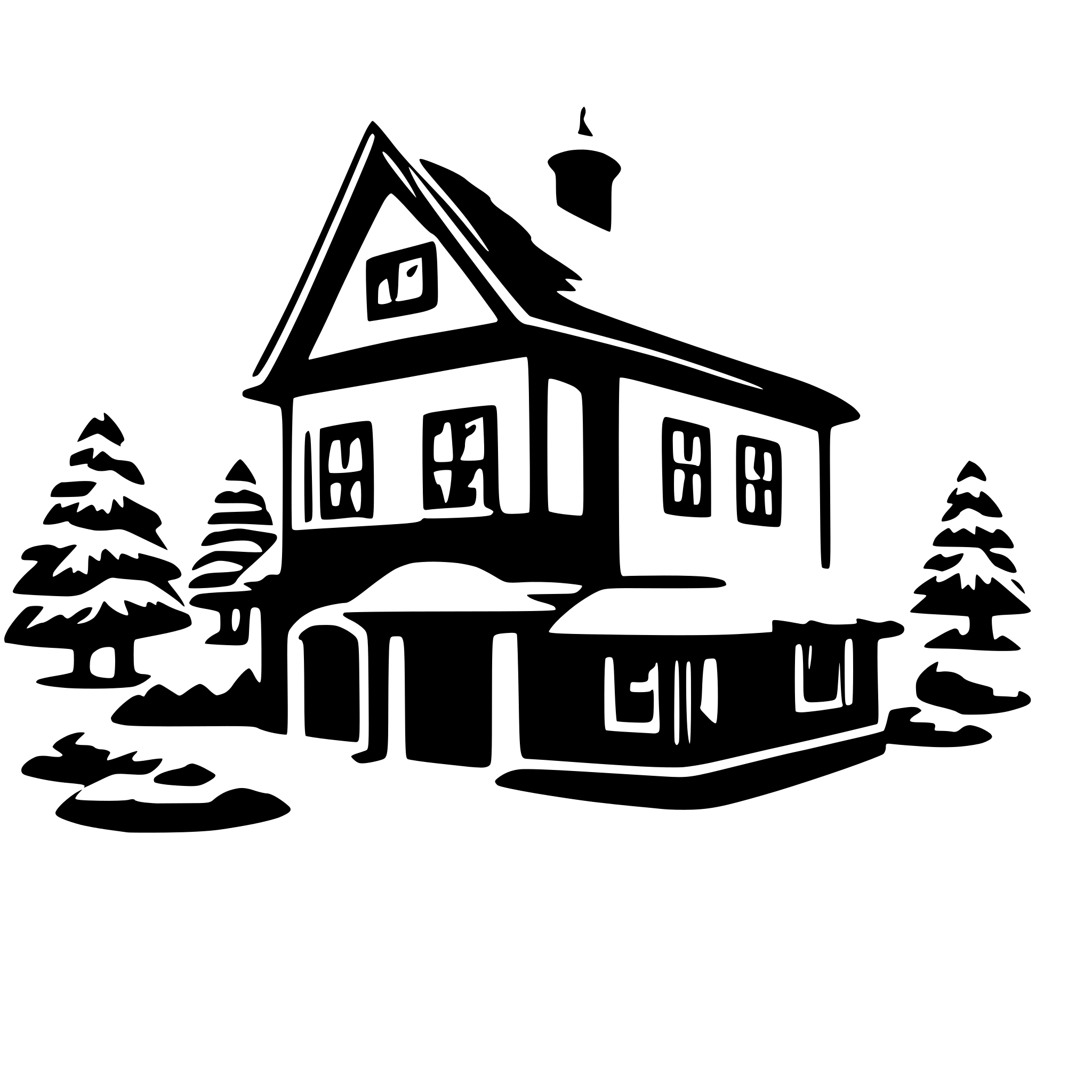 AI-generated SVG of a Haus im Schnee