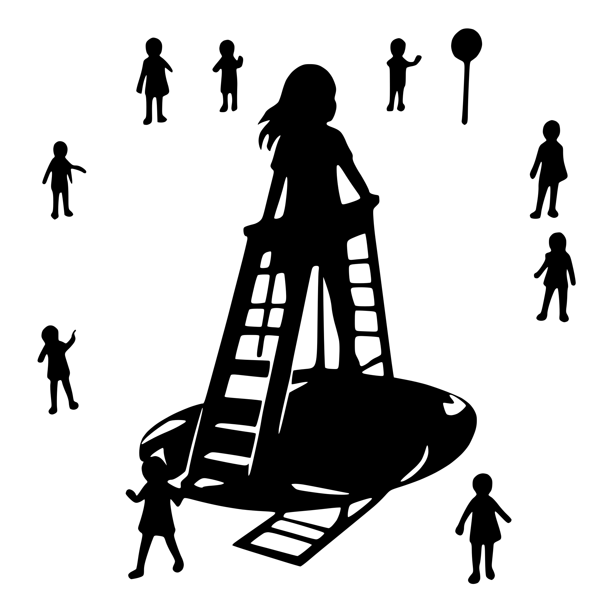 AI-generated SVG of a many children with smiling face paying on the playground