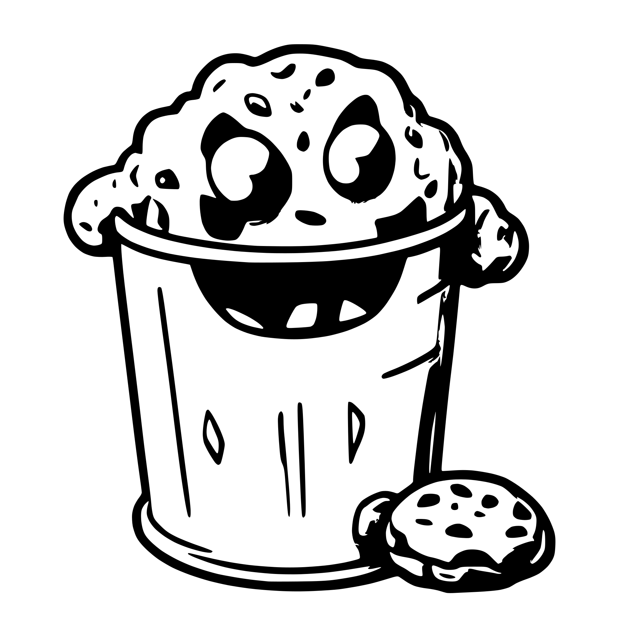 AI-generated SVG of a Cookie Monster from the garbage can