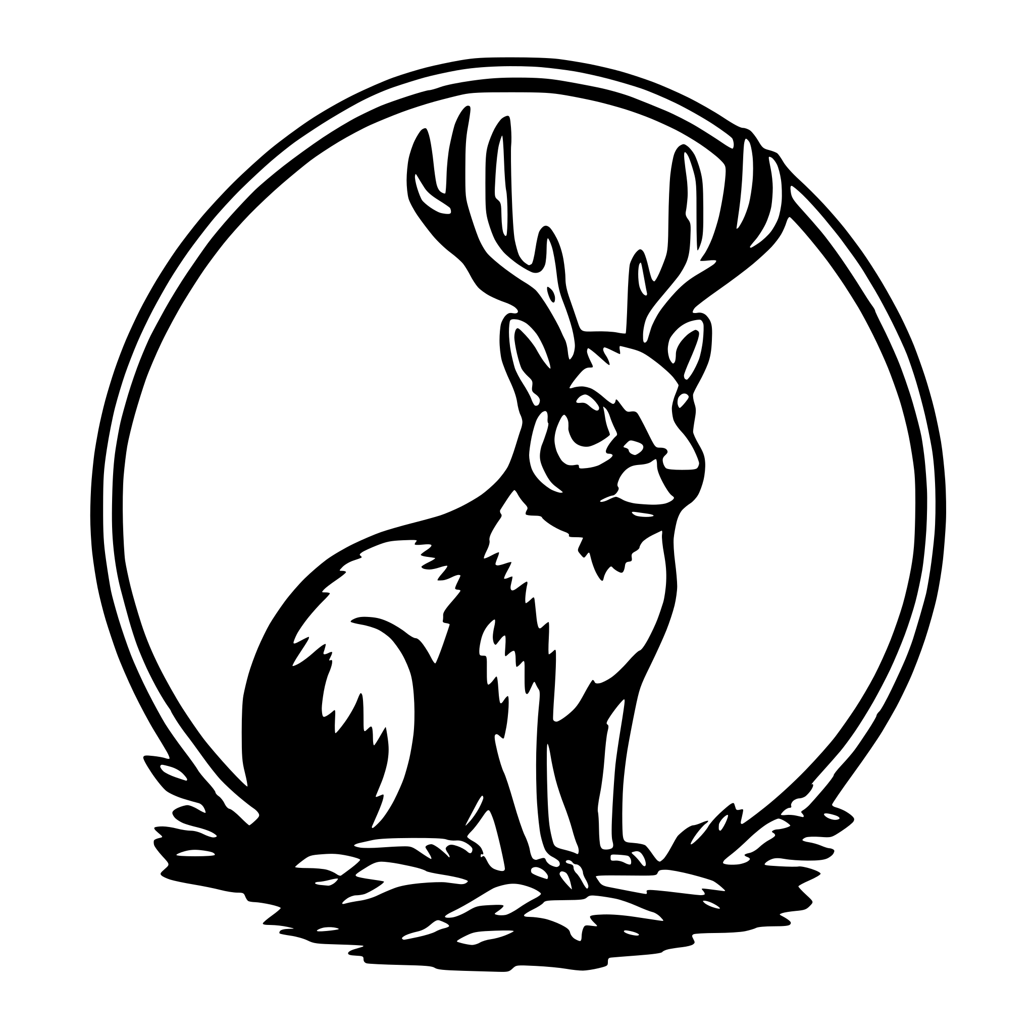 AI-generated SVG of a squirrel with mule deer antlers