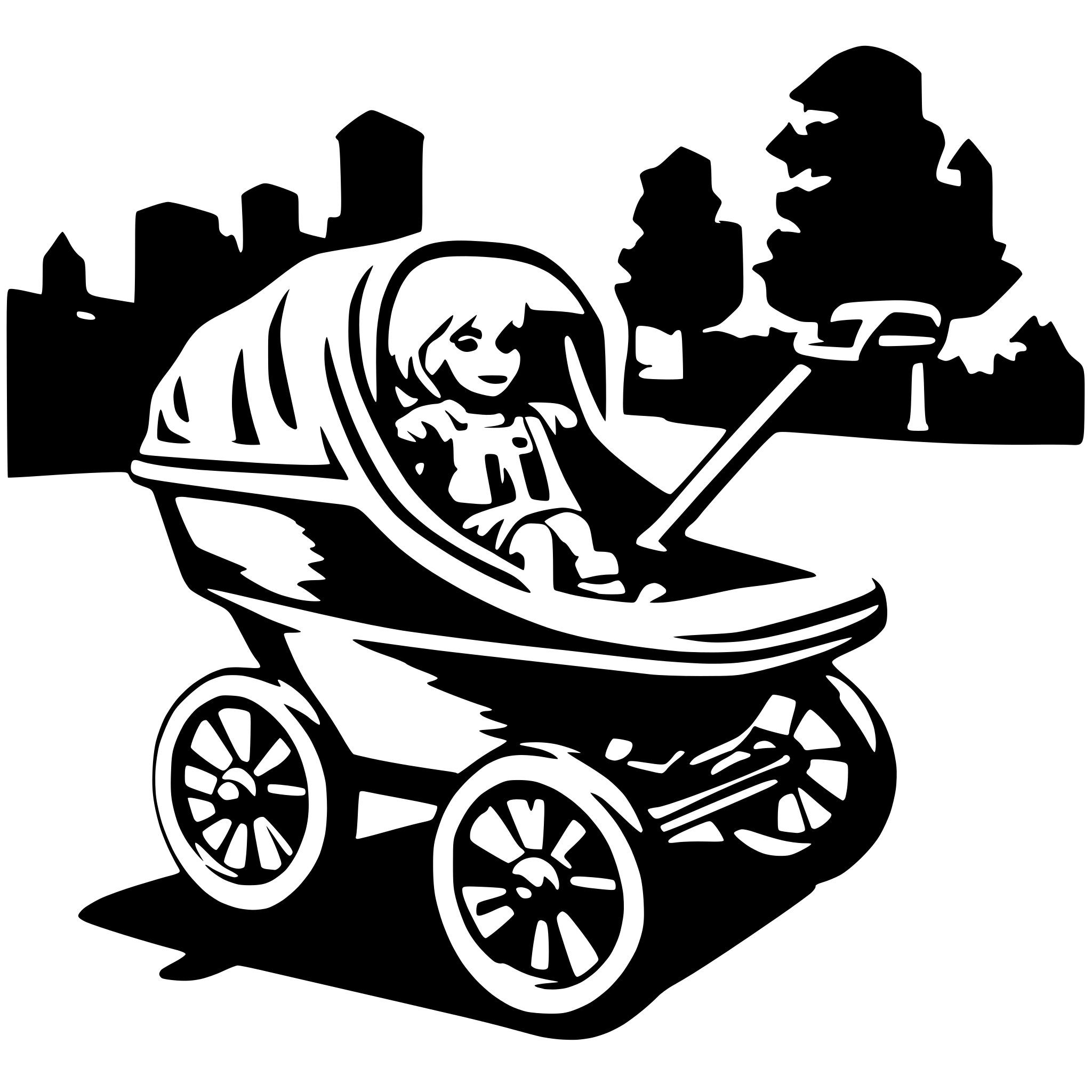 AI-generated SVG of a Stroller moving highspeed
