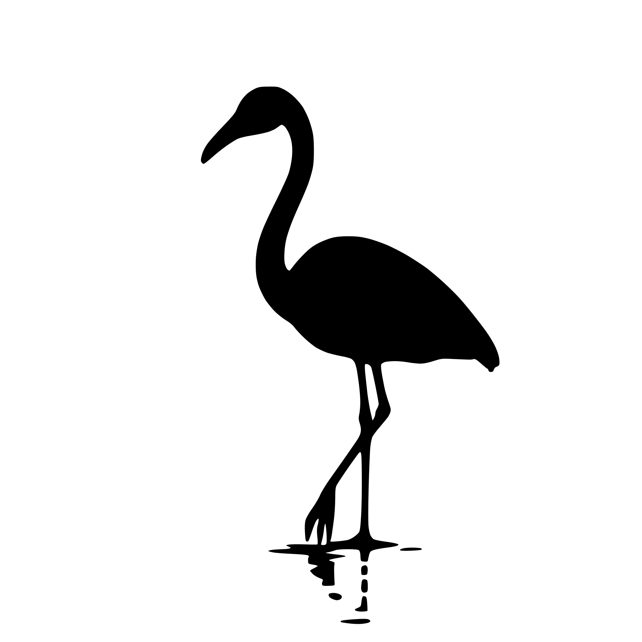 AI-generated SVG of a flamingo standing in water
