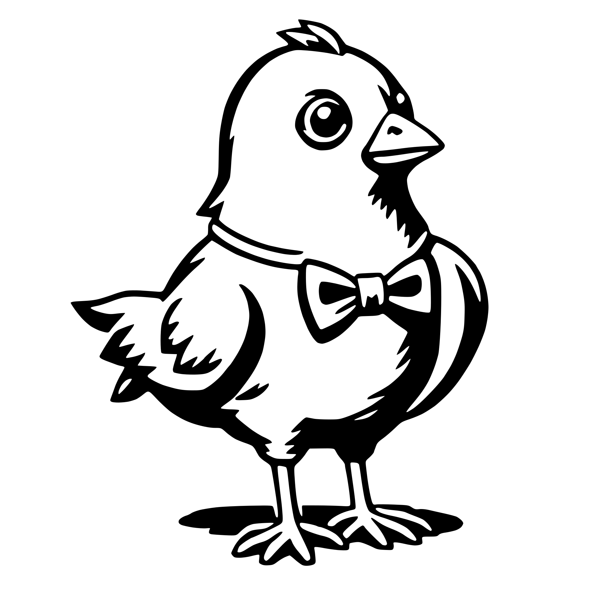AI-generated SVG of a chicken with bow tie