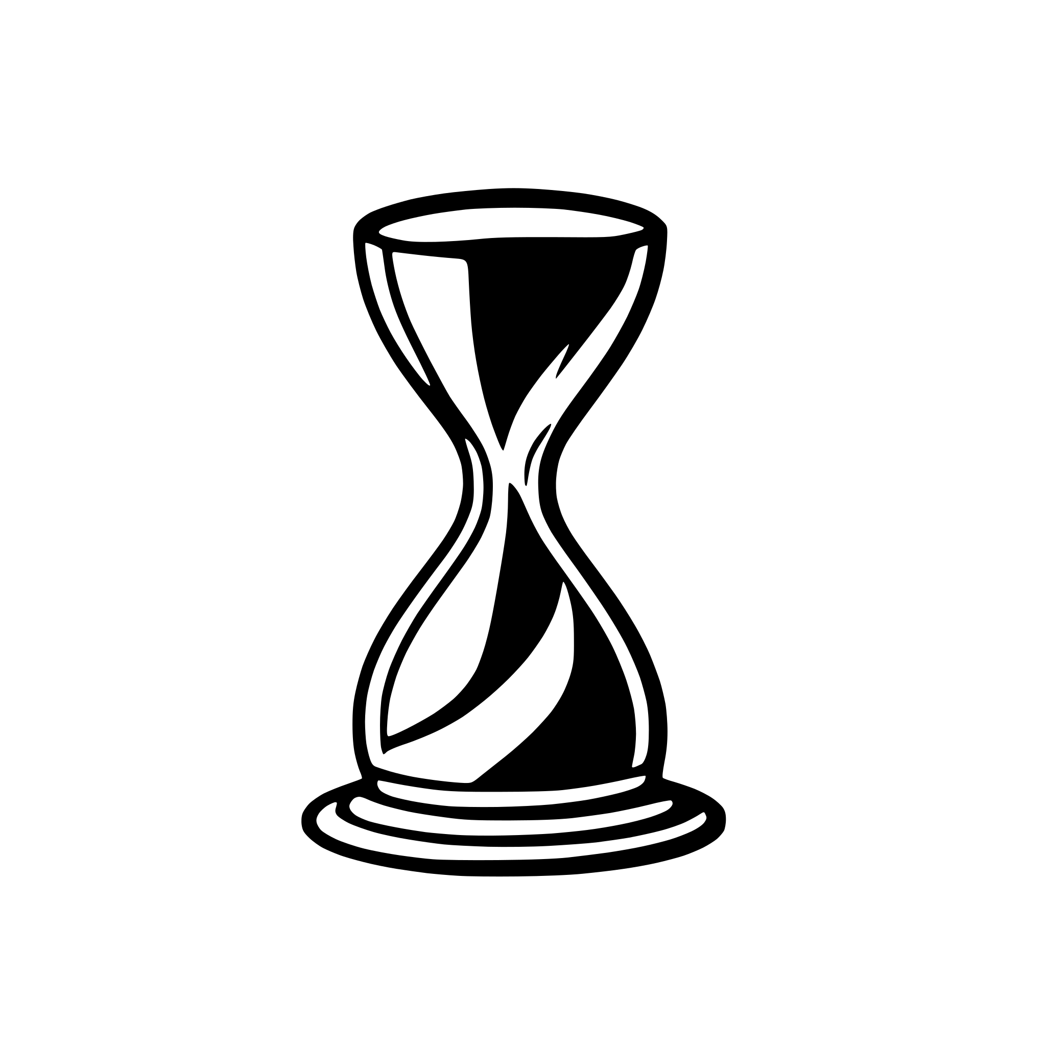 AI-generated SVG of a minimalist hourglass with flowing sand