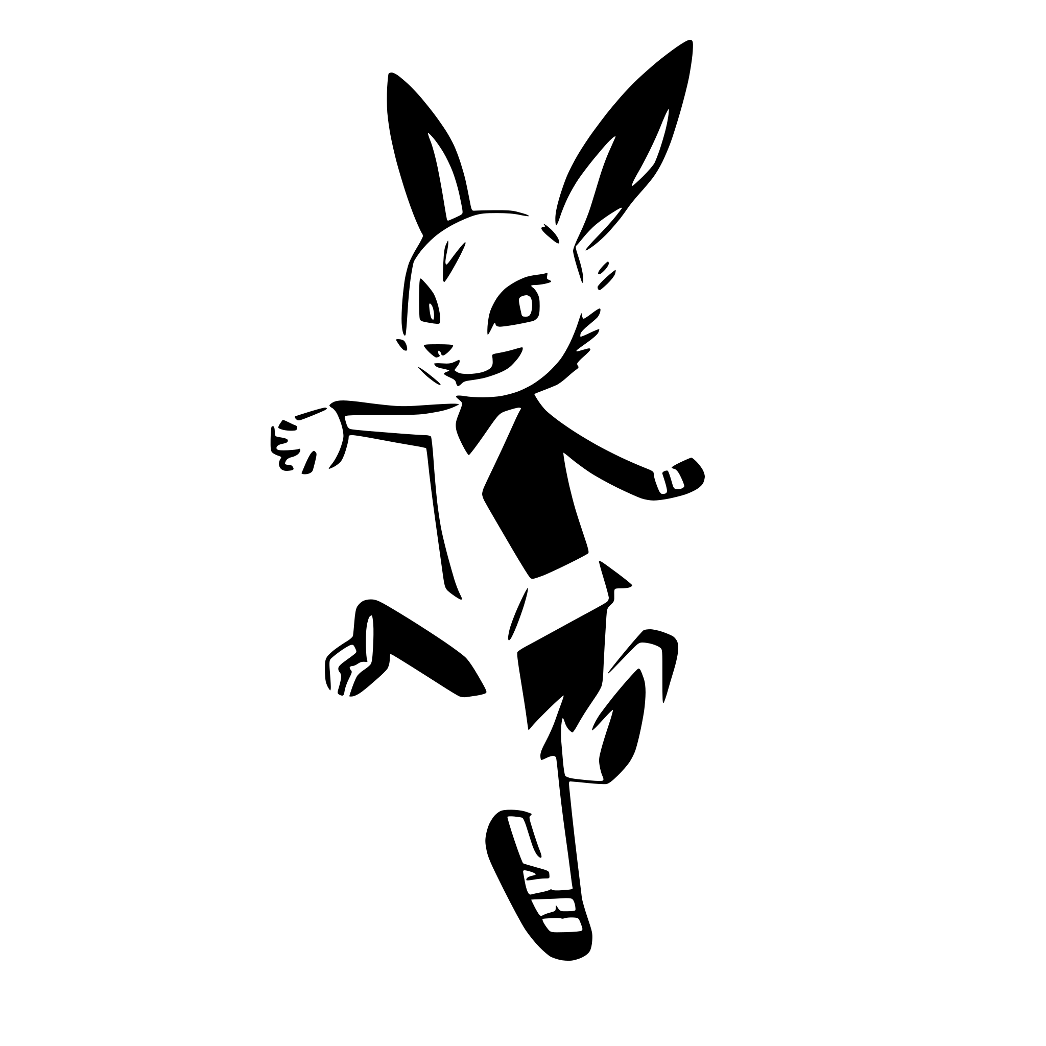 AI-generated SVG of a A rabbit running fast like a human, wearing sportswear and shoes AI-generated SVG of a A rabbit running fast like a human, wearing sportswear and shoes