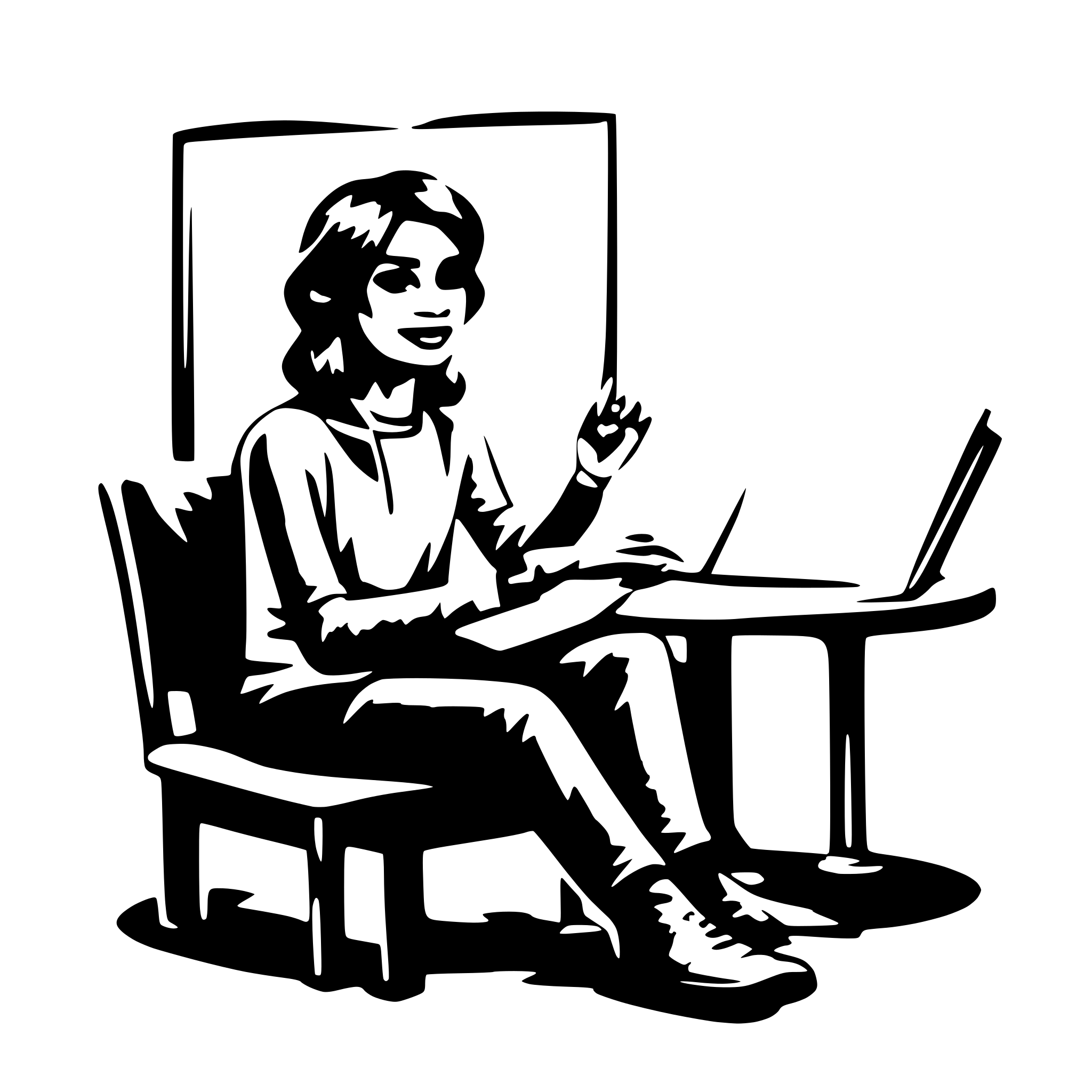 AI-generated SVG of a person illustrating a story