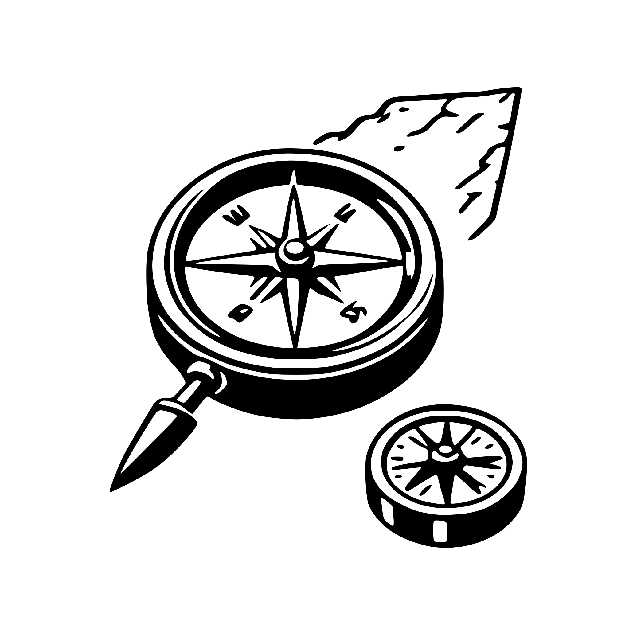 AI-generated SVG of a compass and map
